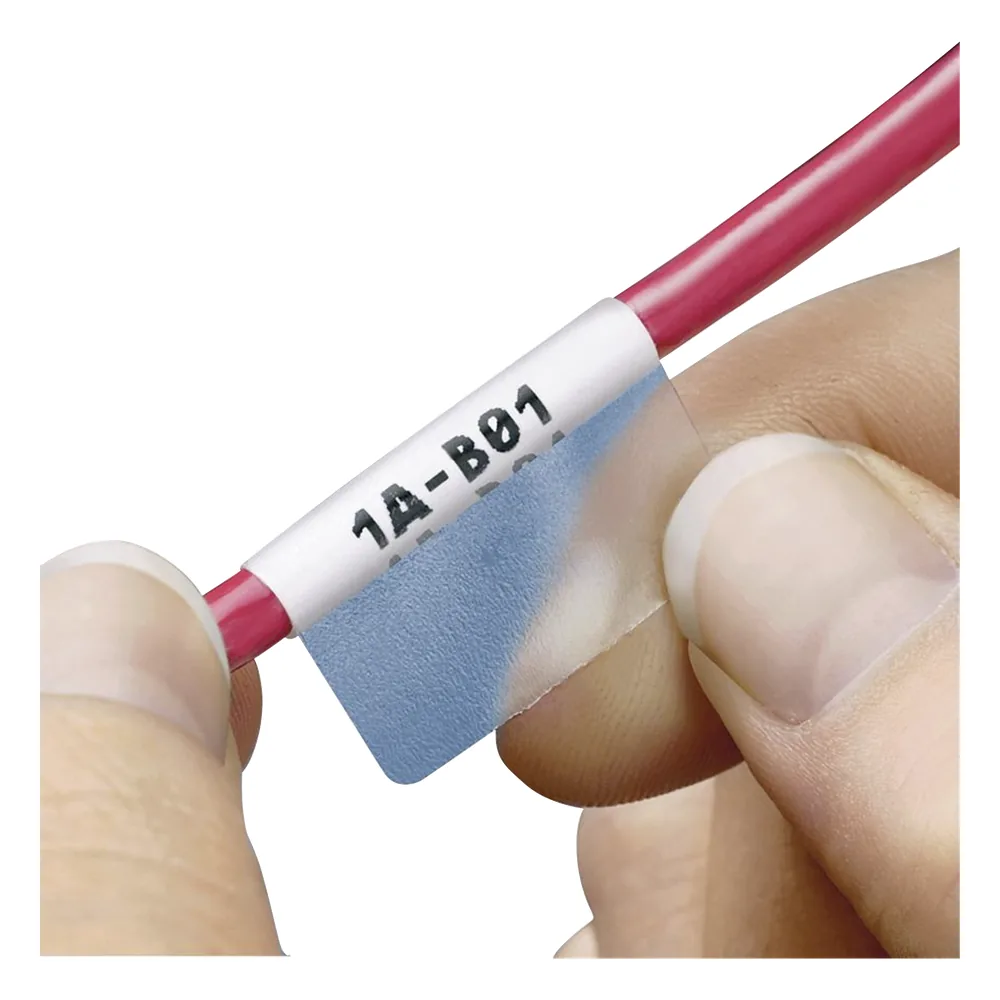 Hojas con 2500 Etiquetas Auto-Laminadas para Impresora Láser/Inyección de Tinta, para Cables de 3 a 7.1 mm (0.12 a 0.28 pulgadas) de Diámetro (12 - 10 AWG), Color Blanco
