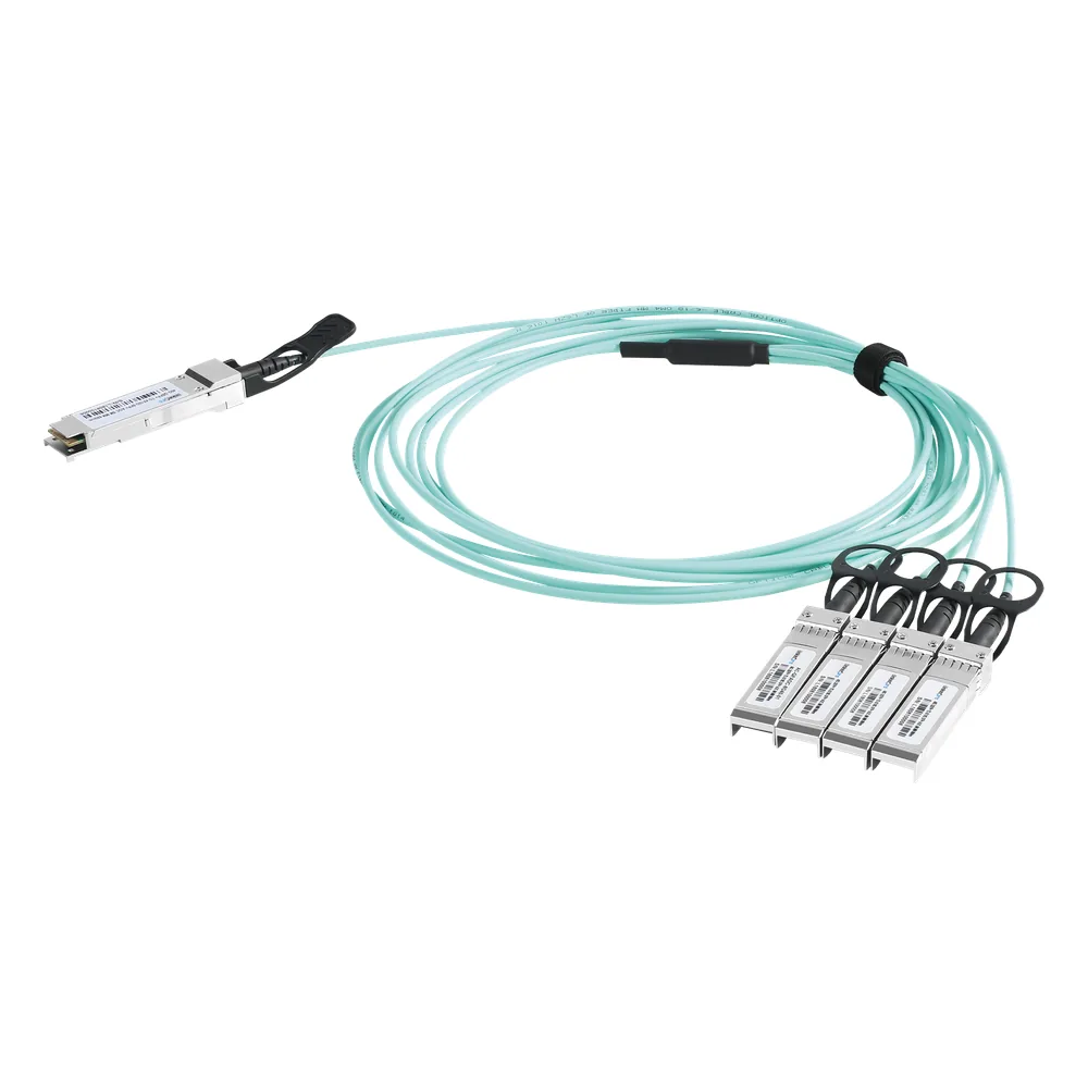 Cable AOC QSFP+ de 40 Gbps a 4x 10 Gbps / Cable de fibra óptica Activo / Longitud: 1 metro