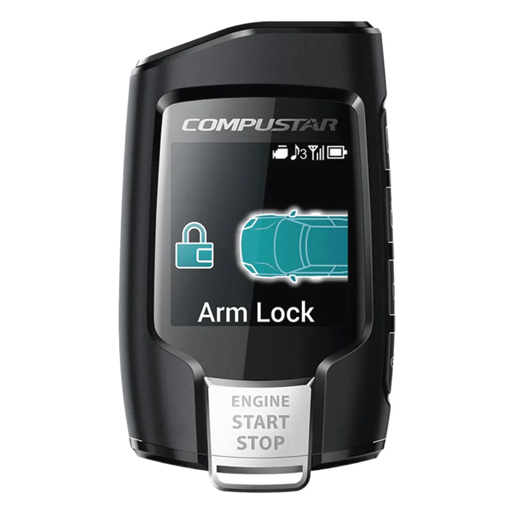 Control Remoto Bidireccional de cuatro botones con pantalla para Sistemas de alarmas Compustar