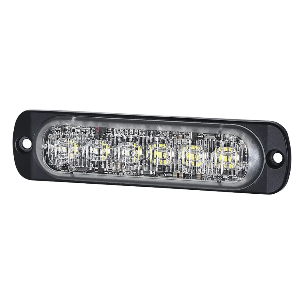 Luz Auxiliar de 12 LED, Ambar/Blanco, Lente Transparente, SAE