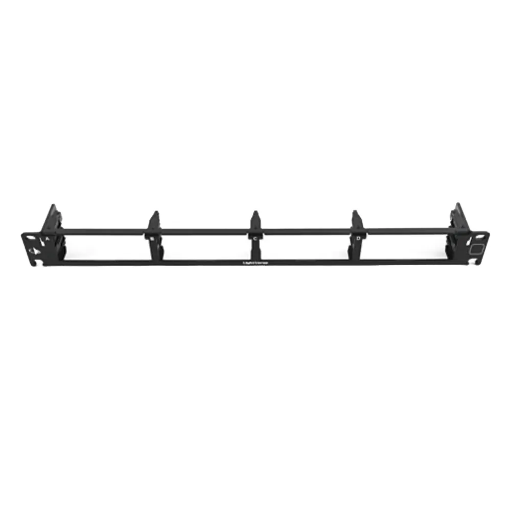 Fiber, Panel, Lightverse Combo, Rack Mount, 1U, Fixed Access, Empty, 4 Openings, Black, Shielded Flat Without Wire Manager