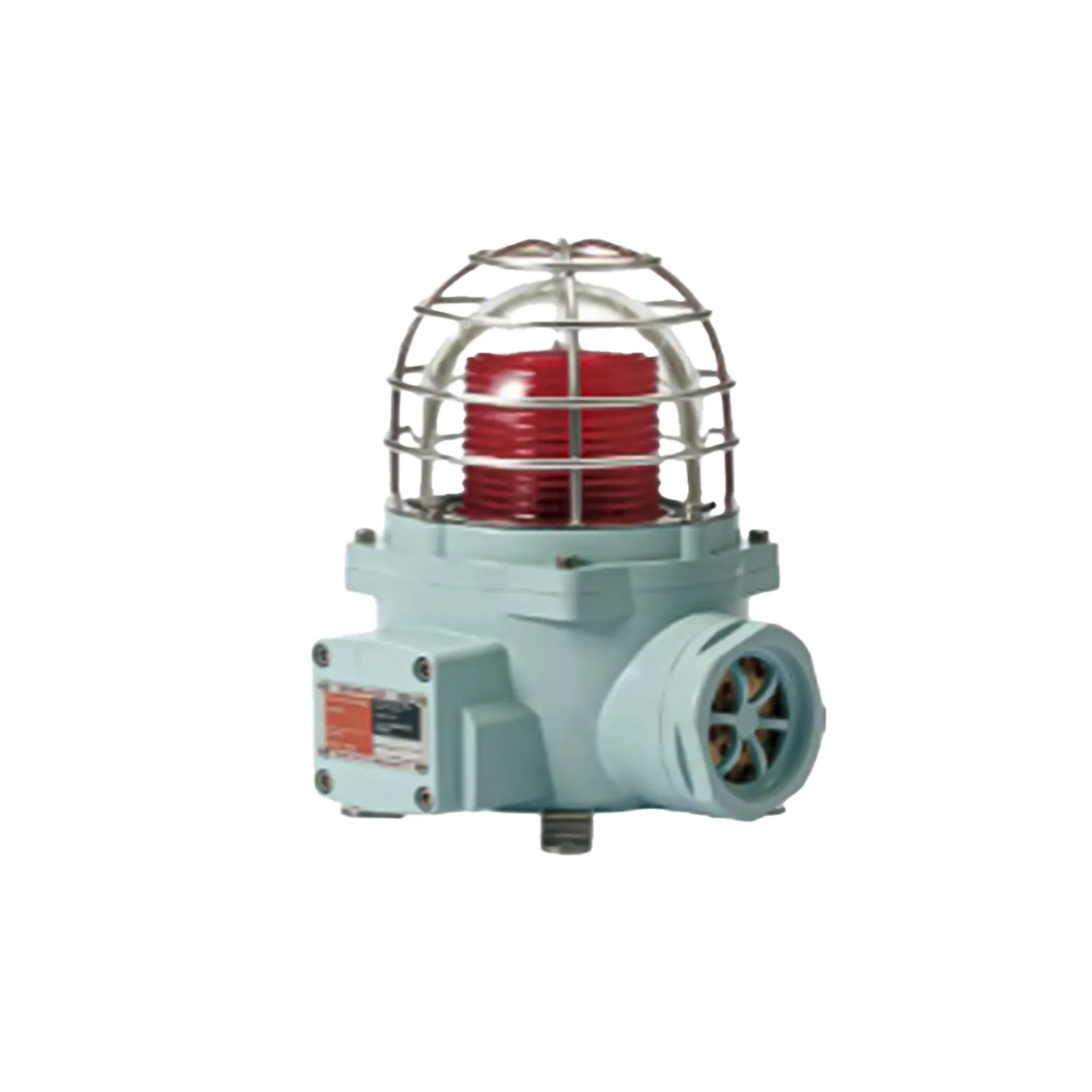 Señal Luminosa Giratoria Antiexplosión con Sirena / LED o Bombilla / Ex db IIC T6 Gb / IP66 / Zonas 1 y 2 / -40°C a +60°C / AC/DC 12-230V / Aluminio y Acero Inoxidable
