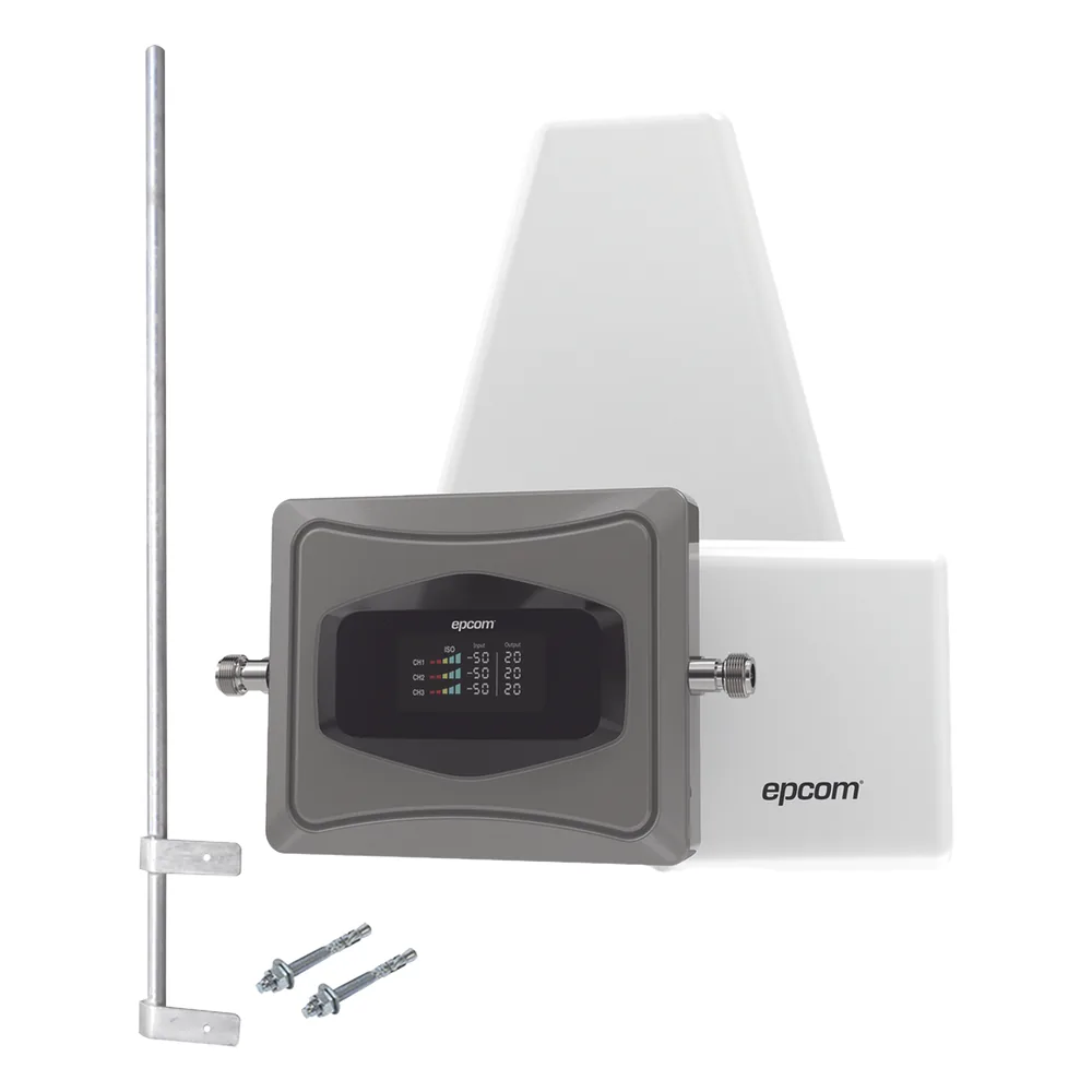 Kit Amplificador de Señal Celular 4G/ Incluye Mástil / Mejora las llamadas convencionales y VoLTE / Soporta datos de tecnologías 2G, 3G y 4G de TELCEL, AT&T y MOVISTAR / Cubre hasta 600 m2.