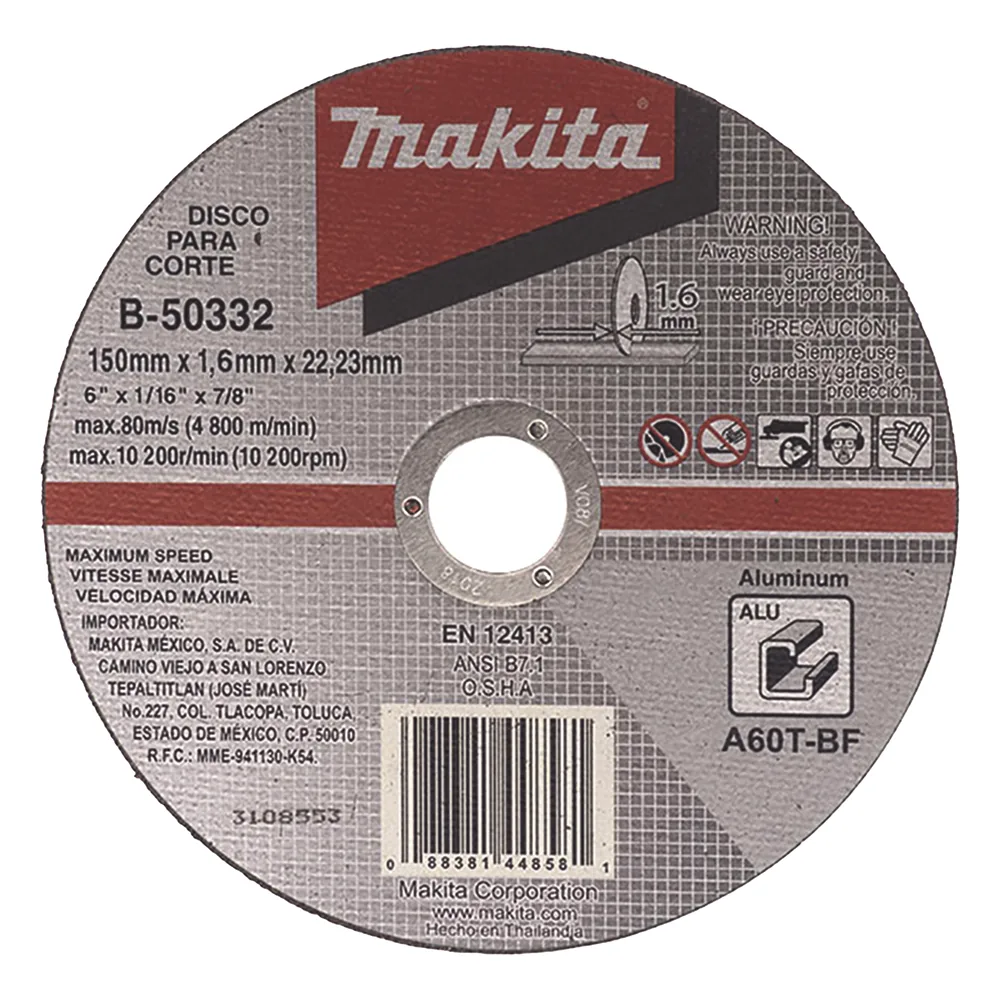 Disco de corte para Aluminio de 4 1/2"