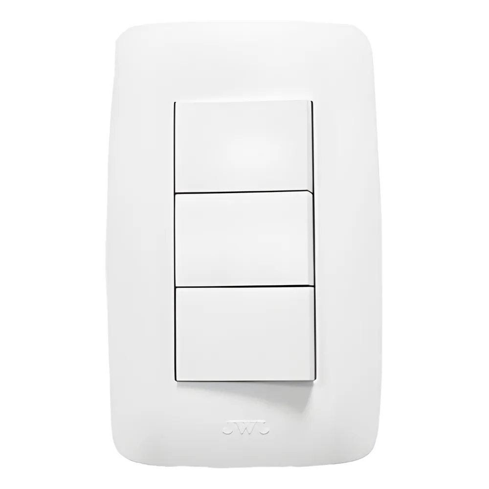 Apagador Triple Sencillo de 10 A/ 127 V CA ~ 60 Hz / Color Blanco.