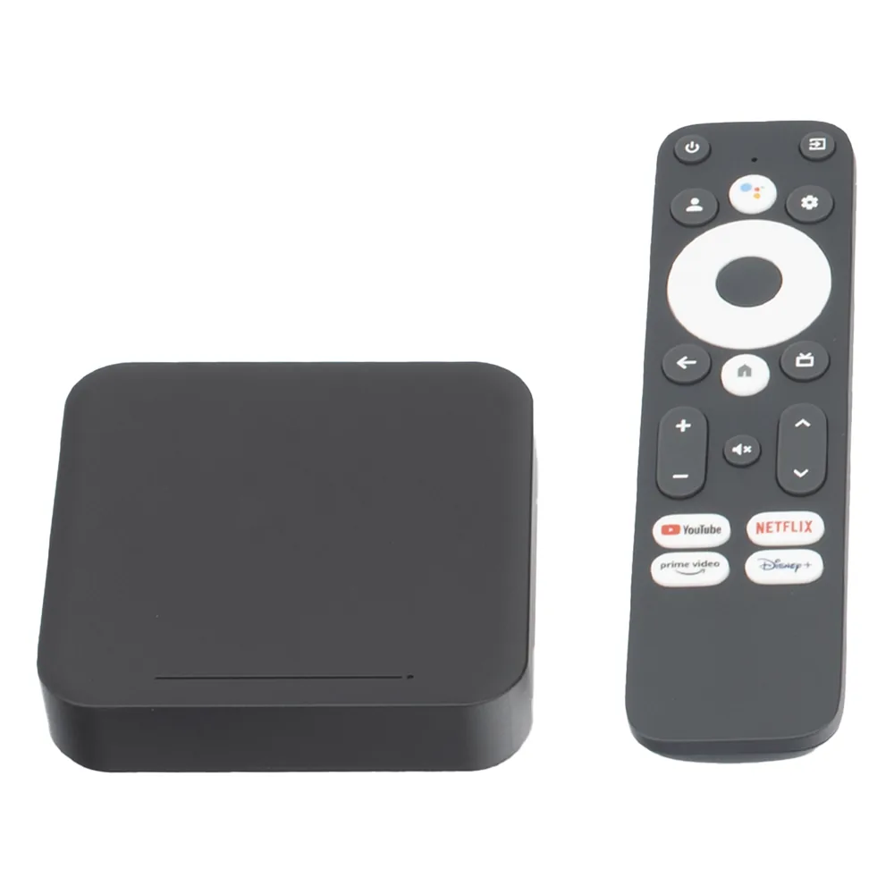 STB 4K Android con Google TV / Alto Rendimiento / Conexión Wi-Fi y por Cable / Control Remoto Bluetooth / Salida HDMI