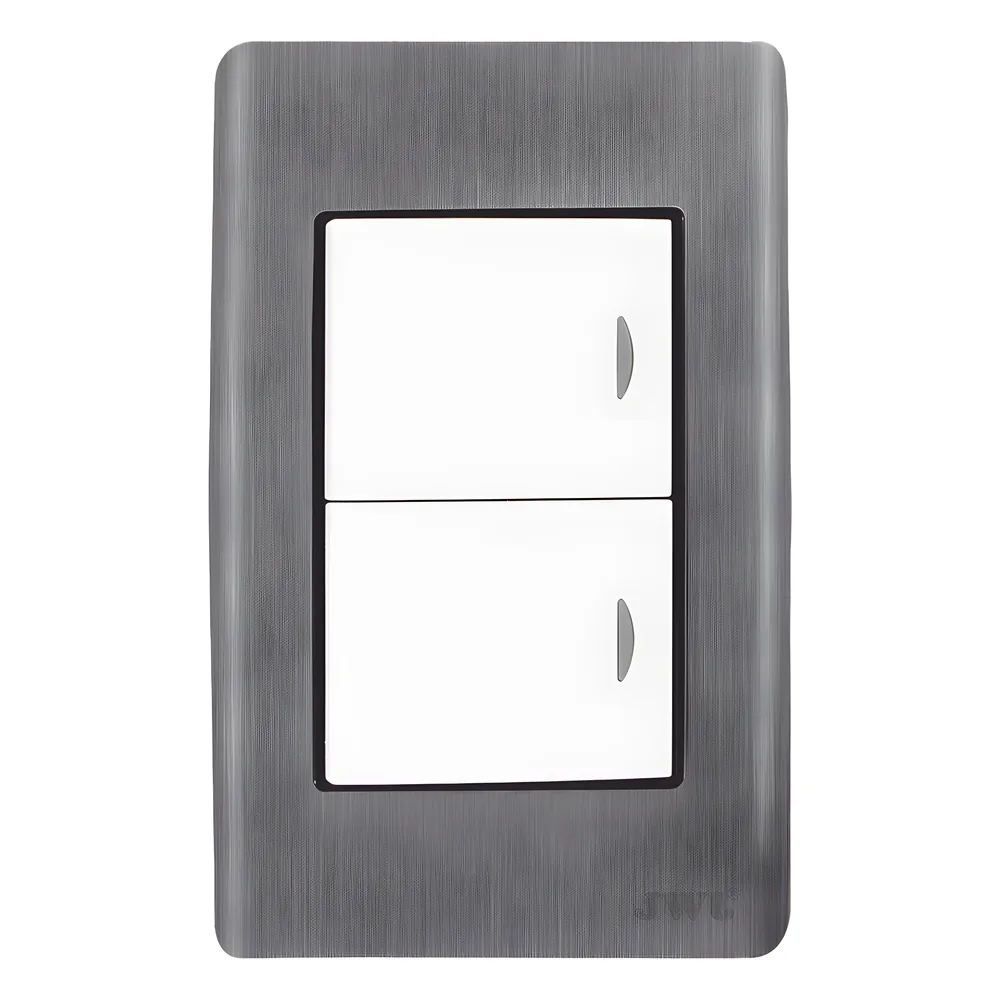 Apagador Doble de 10 A/ 127 V CA ~ 60 Hz / Placa de Acero.