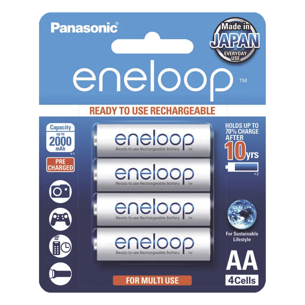 Batería Recargable AA 1.2V ENELOOP / Ni-HM / Paquete de 4 Baterías