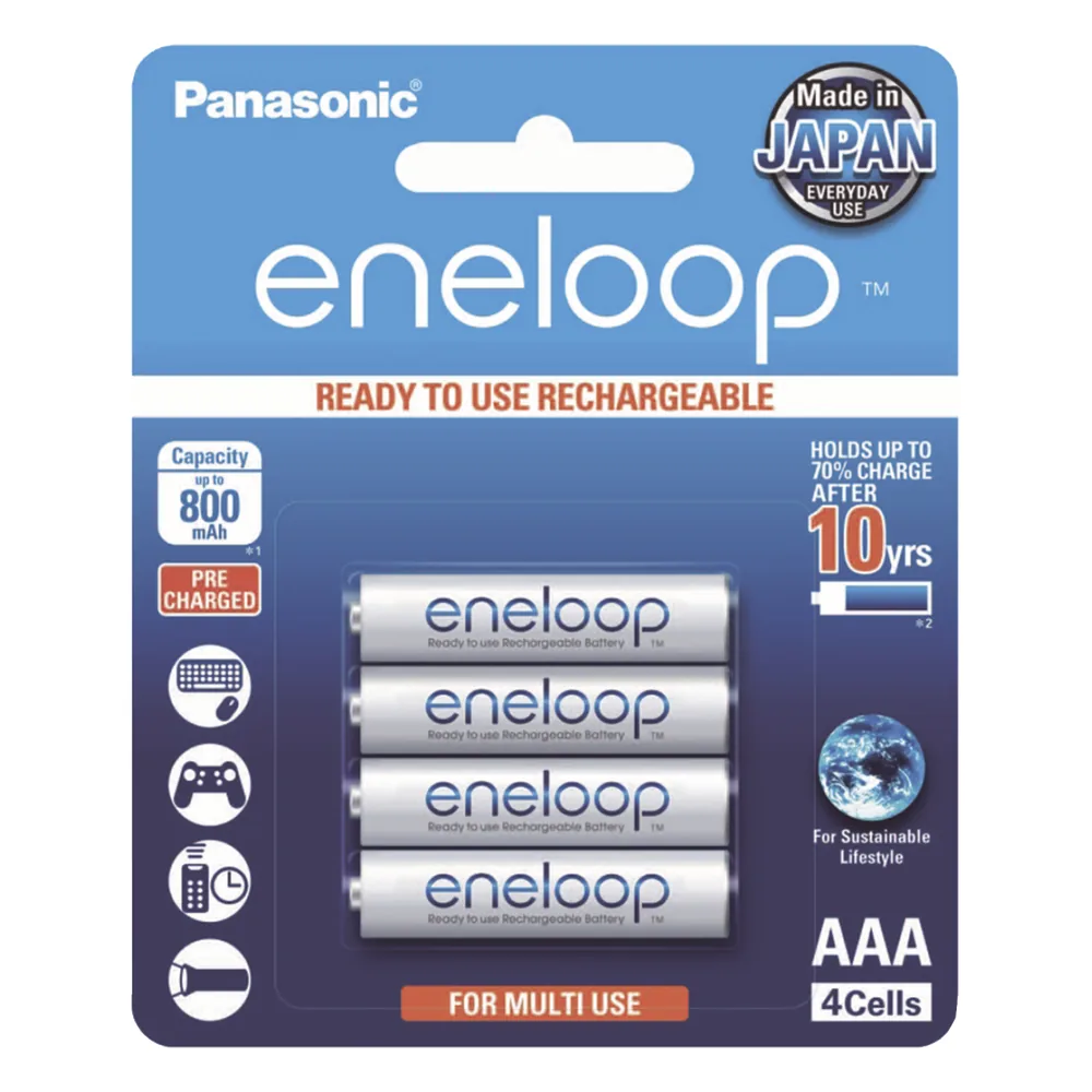 Batería Recargable AAA 1.2V ENELOOP / Ni-HM / Paquete de 4 Baterías