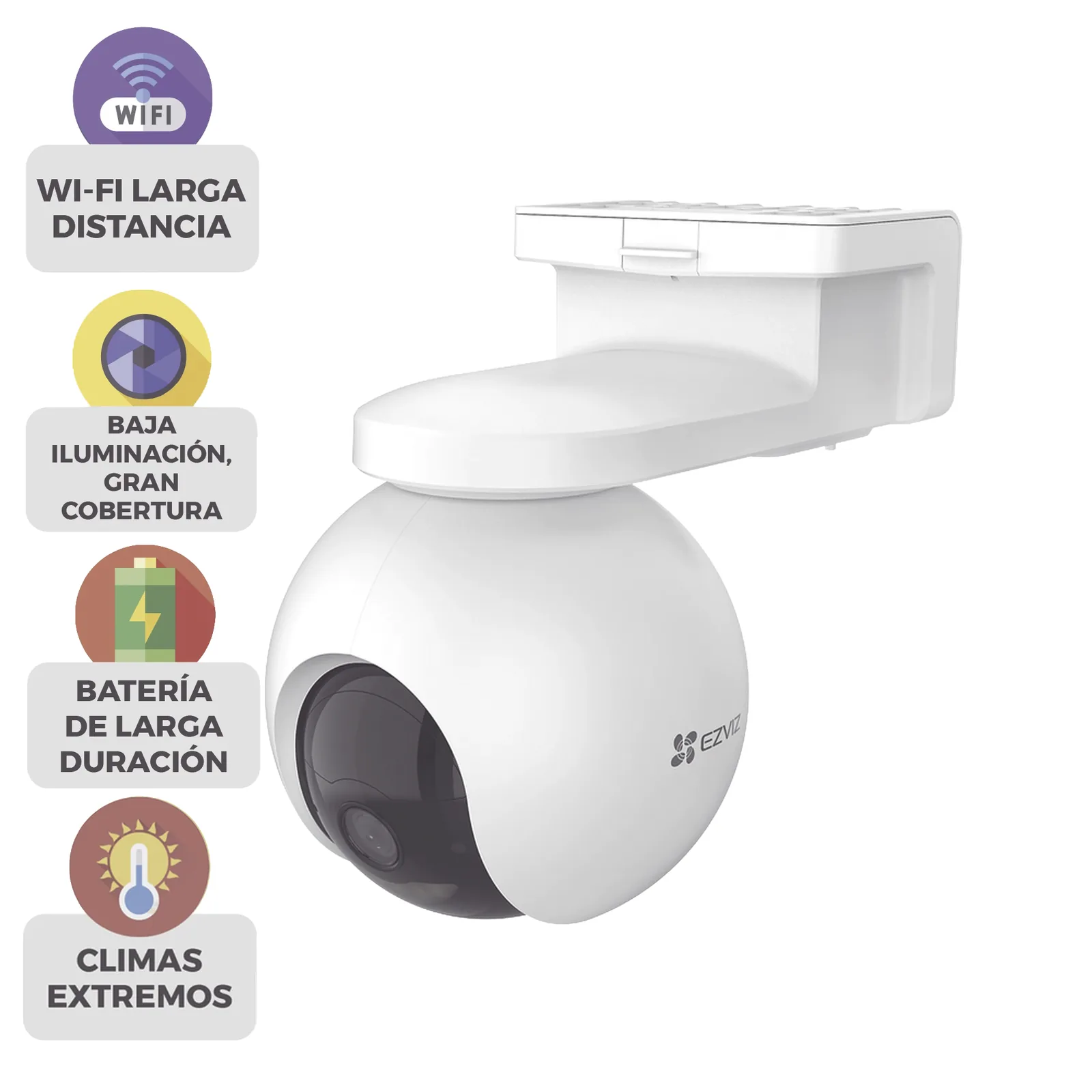 Kit de Cámara de Batería Recargable 10400mAh y Panel Solar / Wi-Fi / Incluye 1 pieza de CS-CB8 y 1 Pieza de Panel Solar