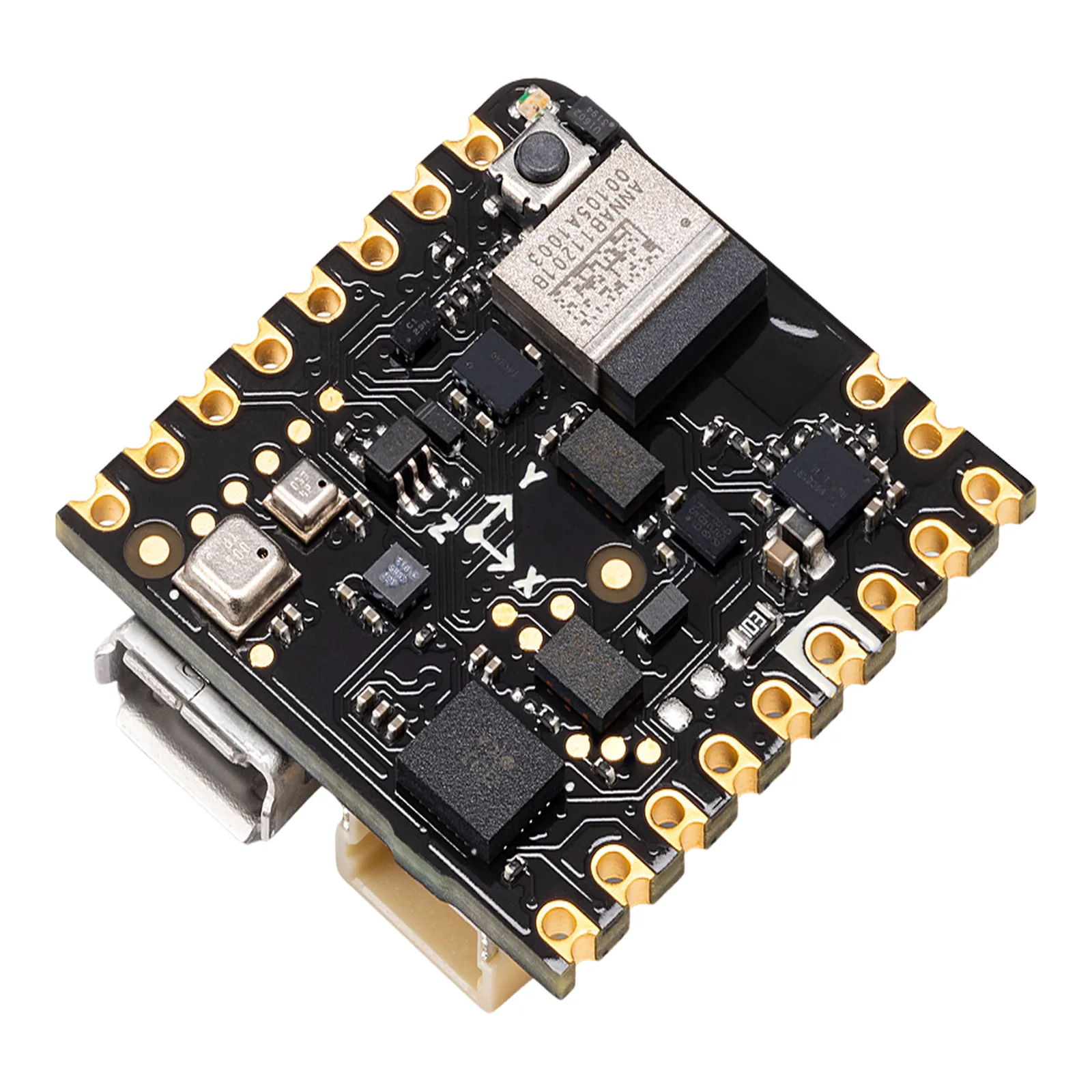 Placa de Desarrollo IoT / Arduino Nicla Sense ME / 4 Sensores Bosch Industrial / Bluetooth 5.0 / nRF52832 Cortex-M4F 64MHz / 512KB Flash + 2MB Externa / BHI260AP IMU 6 Ejes / BME688 Gas VOC / BMP390 Presión / BMM150 Magnetómetro