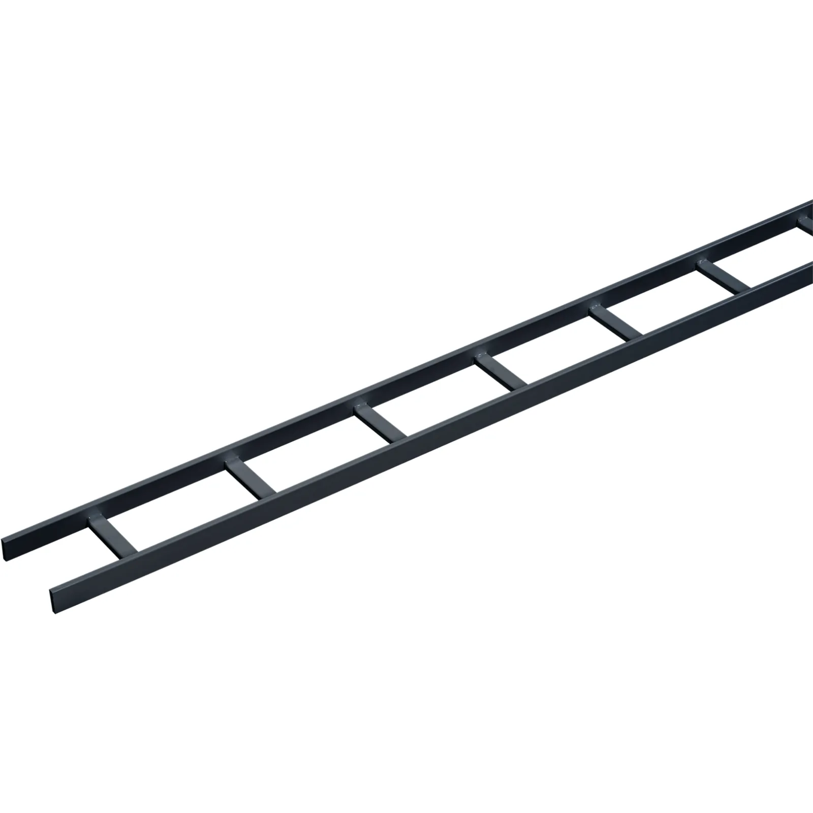 Charola Tipo Escalerilla de Secciones Rectas, 18 in (457.2 mm) de Ancho, Travesaños a Intervalos de 9 in (229 mm), Tramo de 10 ft (3.05 m), de Acero, Color Negro