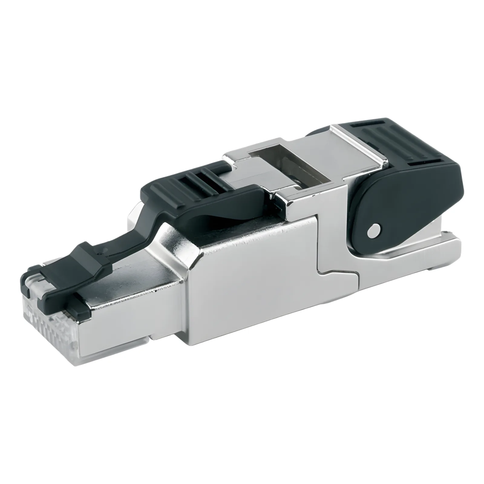 Conector Ethernet RJ-45 / Cat. 6A / Axial / Código T568A / AWG 22 / 10 Gbps / IP20 / -40°C a +85°C
