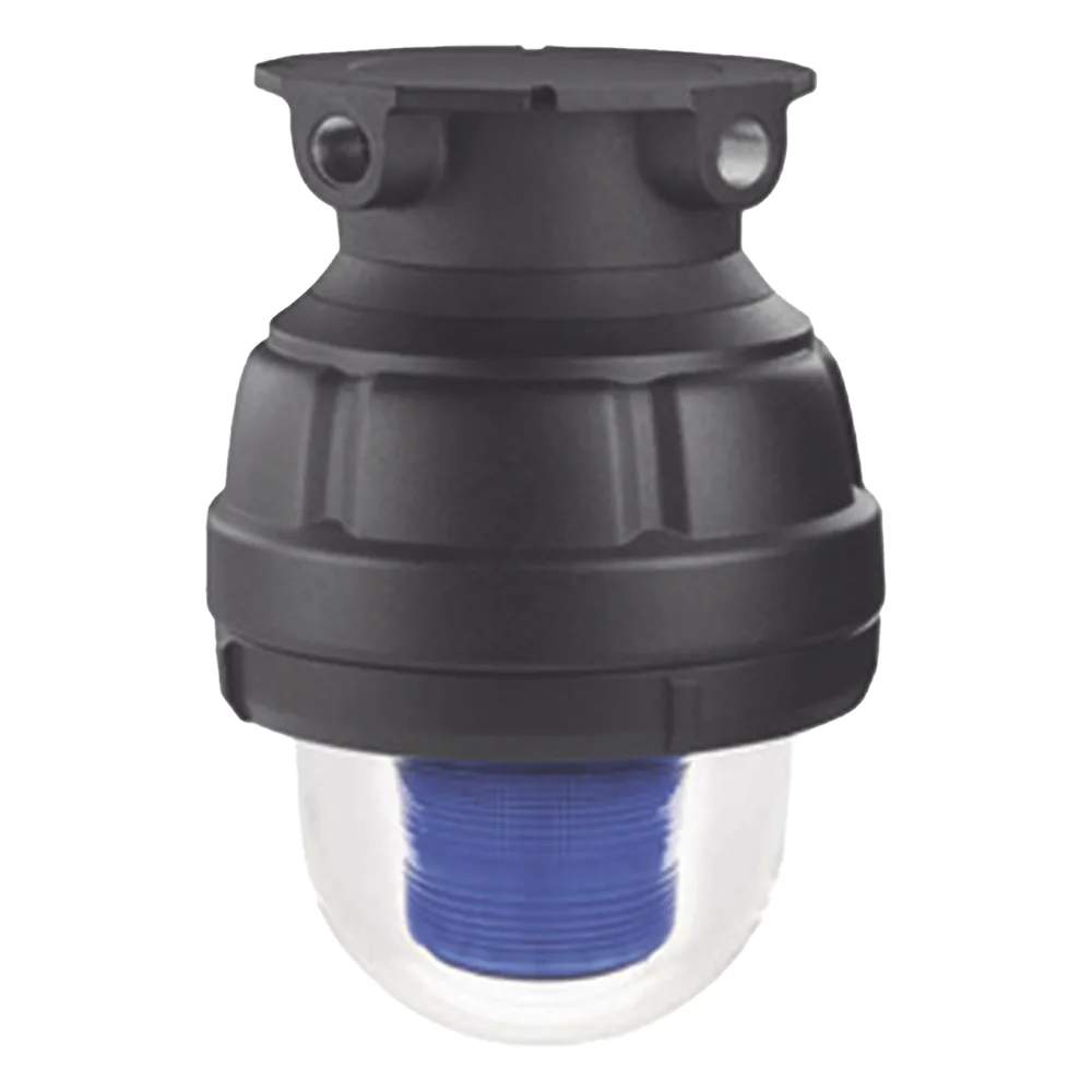 Luz LED, a prueba de explosiones, UL y cUL para Clase I, División 1, Grupo C y D; Clase I, División 2, Grupos A y B; Clase II, División 1, Grupos E, F y G; Clase III, 120-240 VCA, Azul