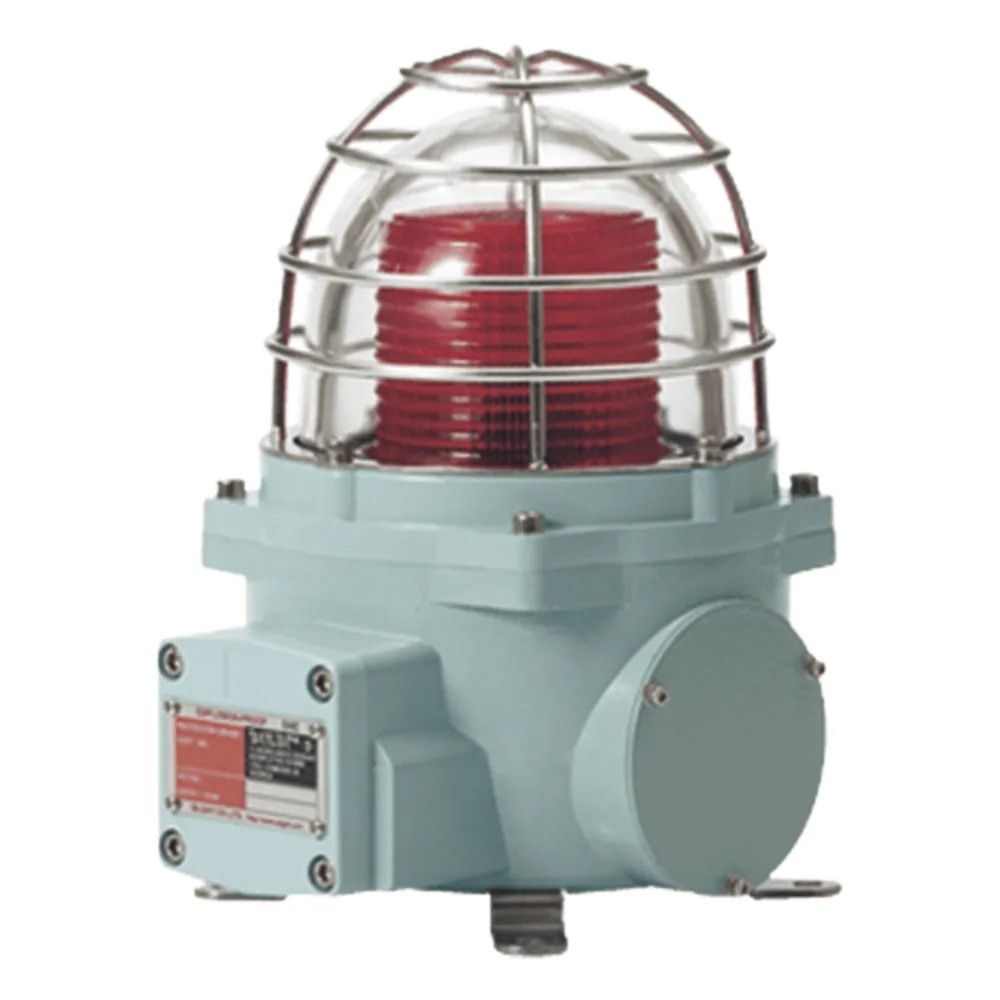 Señal Luminosa LED Antiexplosión / 24 VDC / Luz Roja / ATEX Ex db IIC T6 Gb / IP66 / Zona 1 y 2 / Luz Fija e Intermitente / Aluminio y Acero Inoxidable