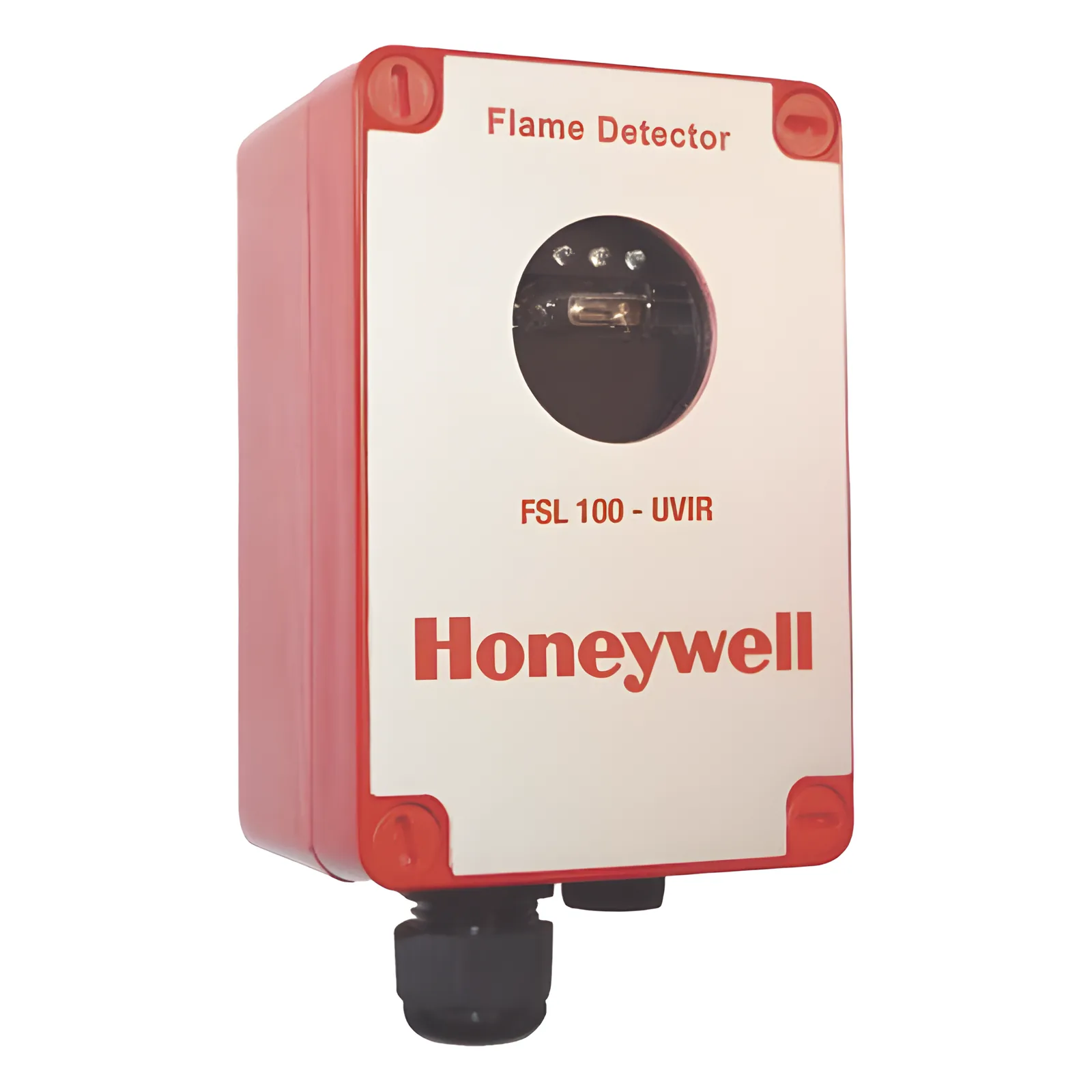 Detector de flama UV/IR para zonas de riesgo, alcance de 25 m, salida 4-20 mA, certificado ATEX, FM y EN54-10, color rojo