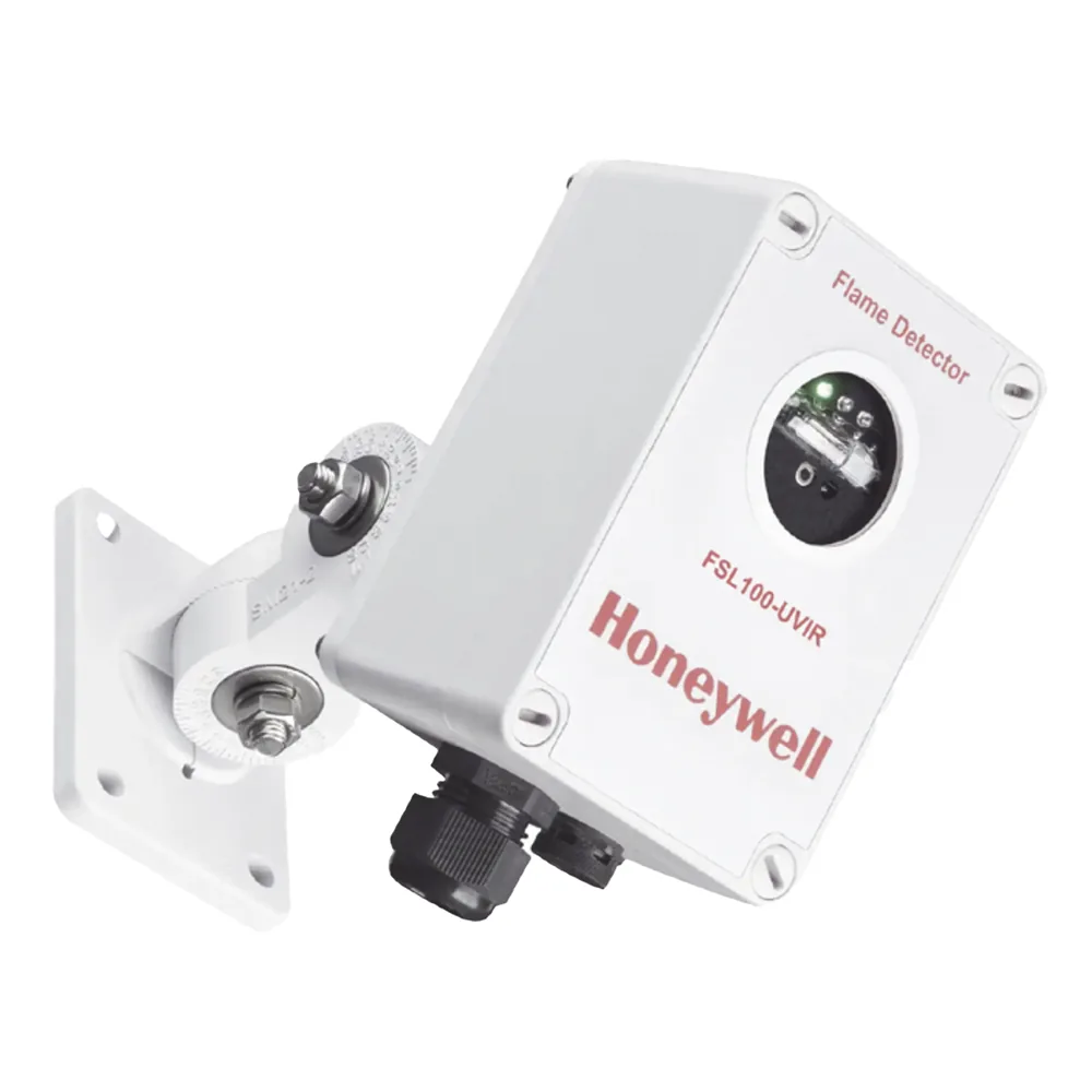Detector de flama UV/IR para zonas de riesgo, alcance de 25 m, salida 4-20 mA, certificado ATEX, FM y EN54-10, color blanco