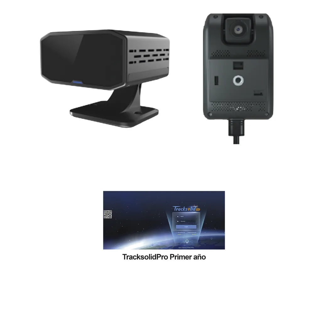 KIT Dashcam con sistema de control ADAS (asistencia de manejo) y Camara DMS con IA (JC170) / Multiples alarmas /Comunicación dos vías / ideal para flotas vehiculares / Facil instalacio / Incluye primer año TrackSolidPro