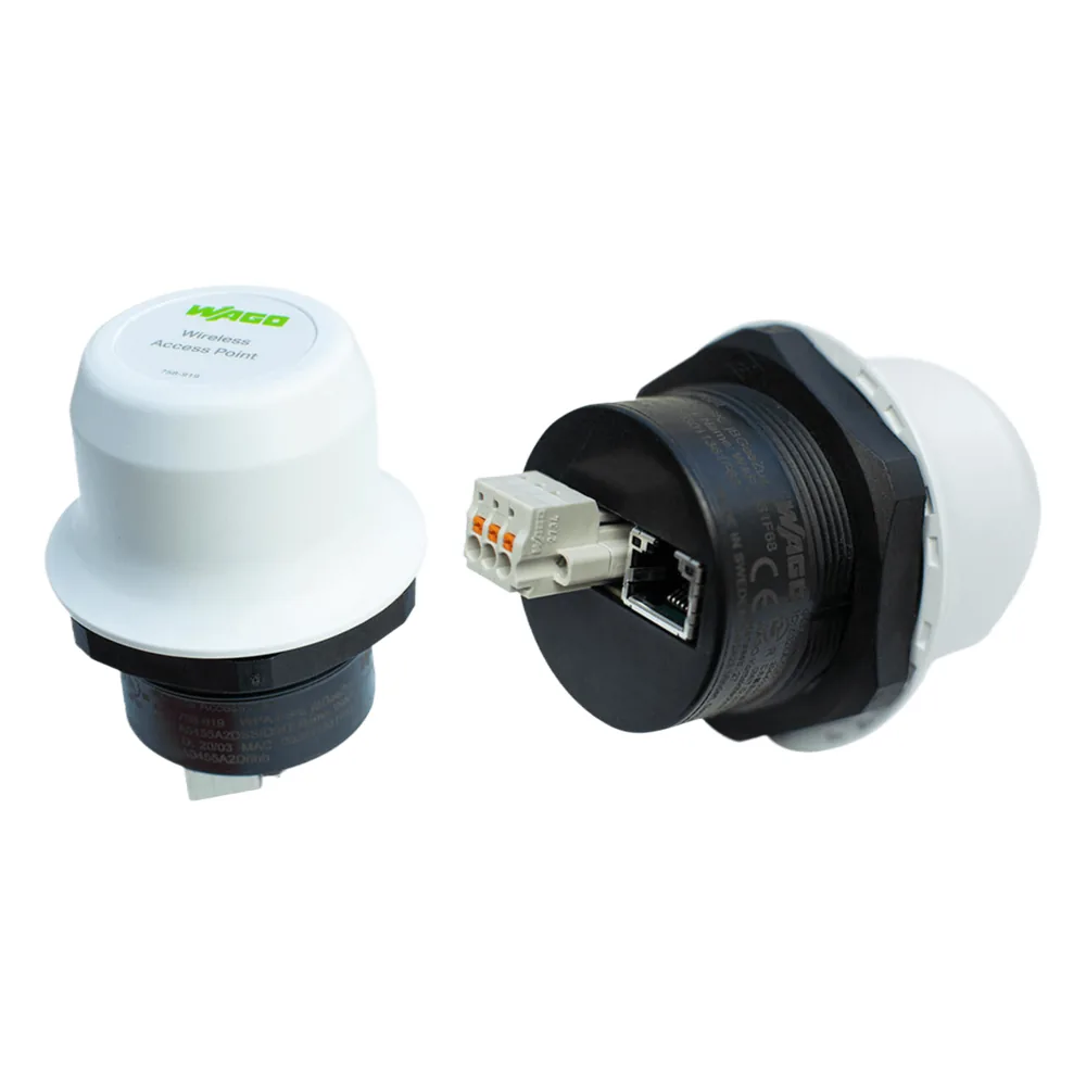 Punto de Acceso Inalámbrico Industrial / WLAN IEEE 802.11 a/b/g/n/d/r / Bluetooth 2.1 + Bluetooth Low Energy 4.0 / IP67 Exterior / Montaje Pasamuros M50 / Gateway Ethernet Inalámbrico / -40°C a +65°C