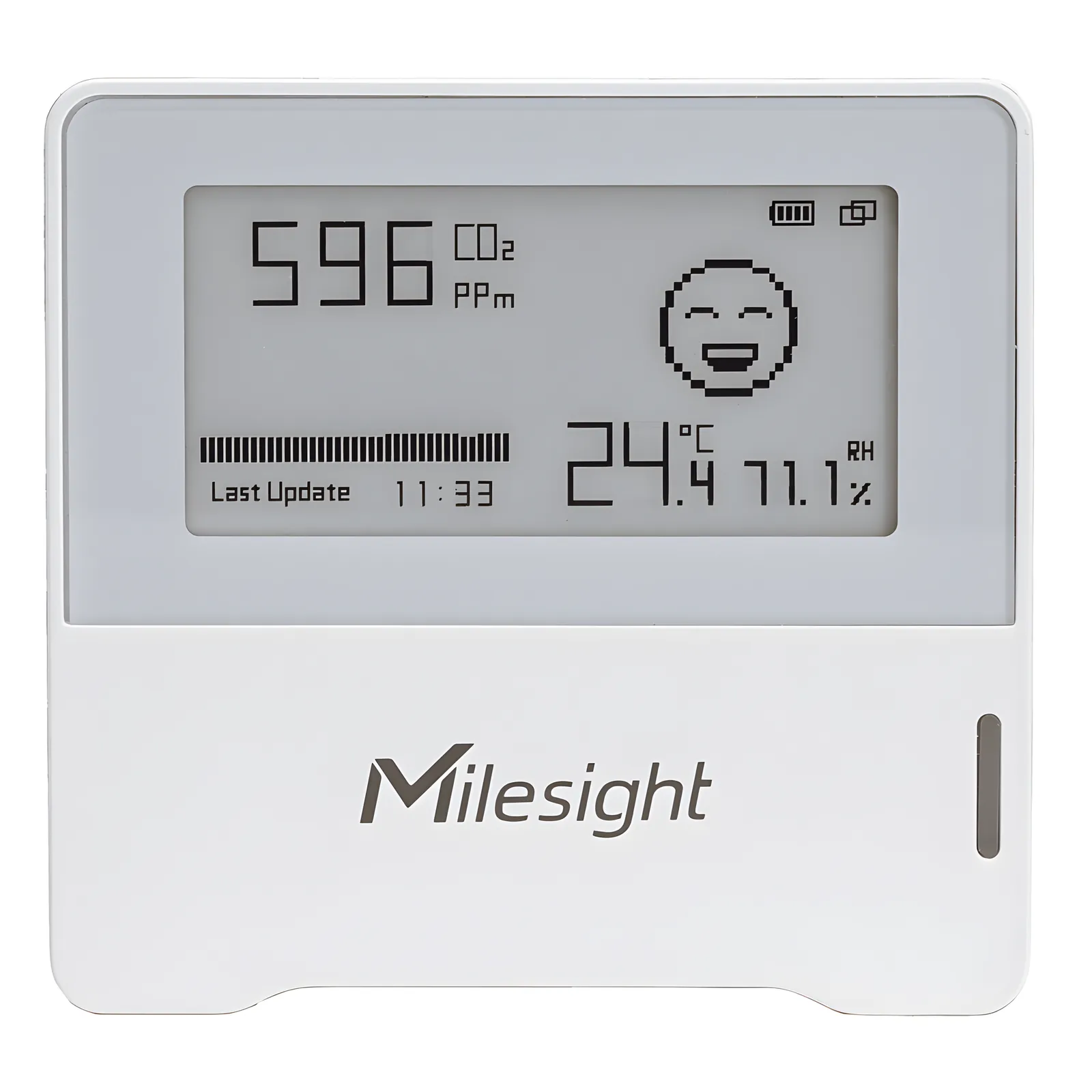 Sensor Ambiental IAQ LoRaWAN / CO2 + Temperatura + Humedad / Indicador Tipo Semáforo / Batería 3 Años / Monitoreo para Oficinas y Edificios Inteligentes
