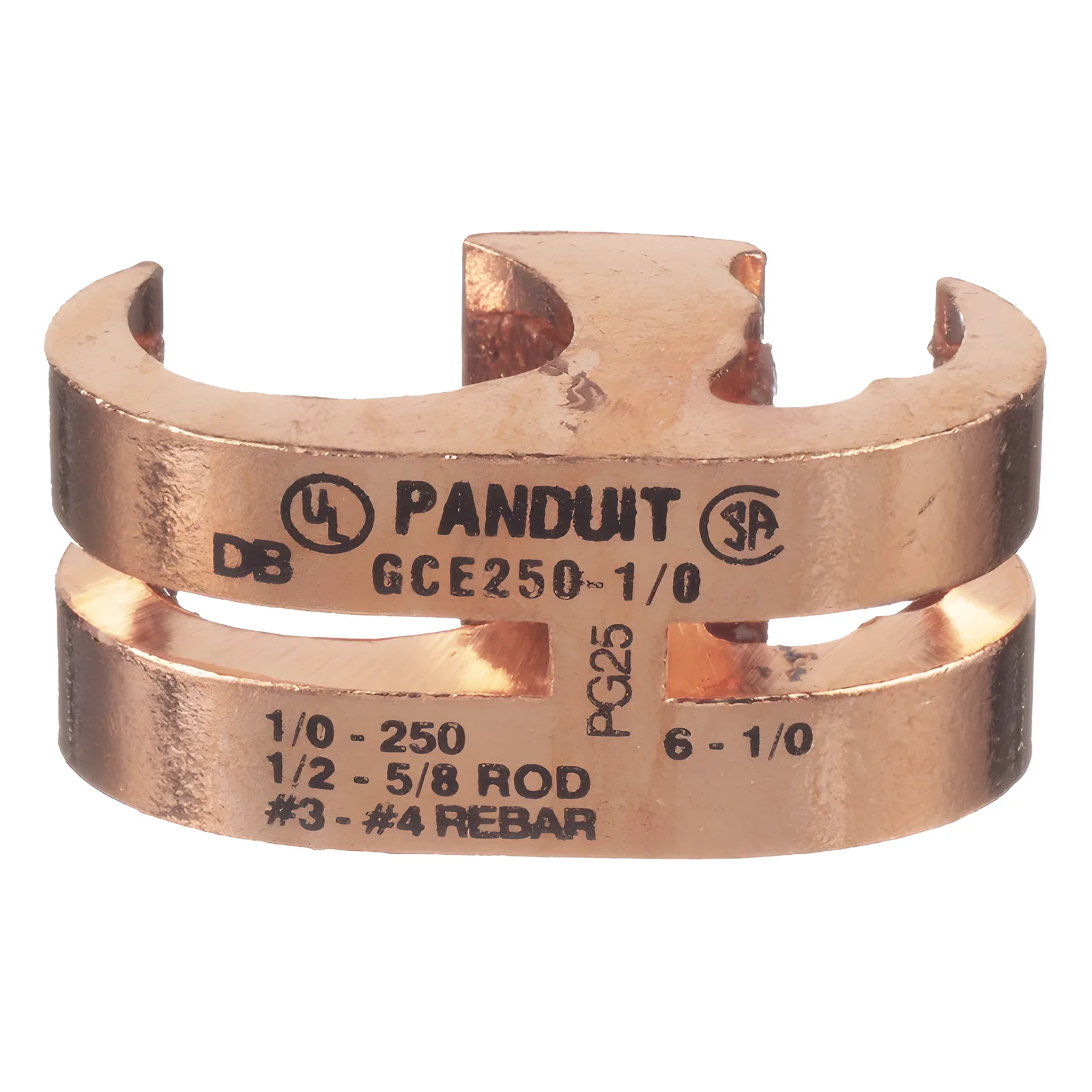 Conector de Conexión a Tierra tipo "E" para Conductor 1/0 AWG STR – 250 KCMIL (70–120mm²) MAIN y TAP