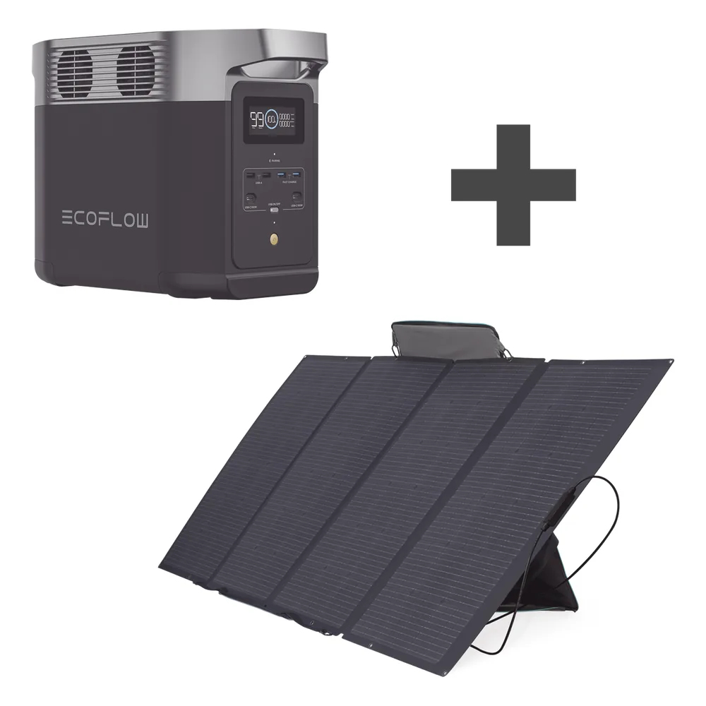 Kit de Estación de Energía Portátil 1024Wh + Panel Solar Flexible 400W