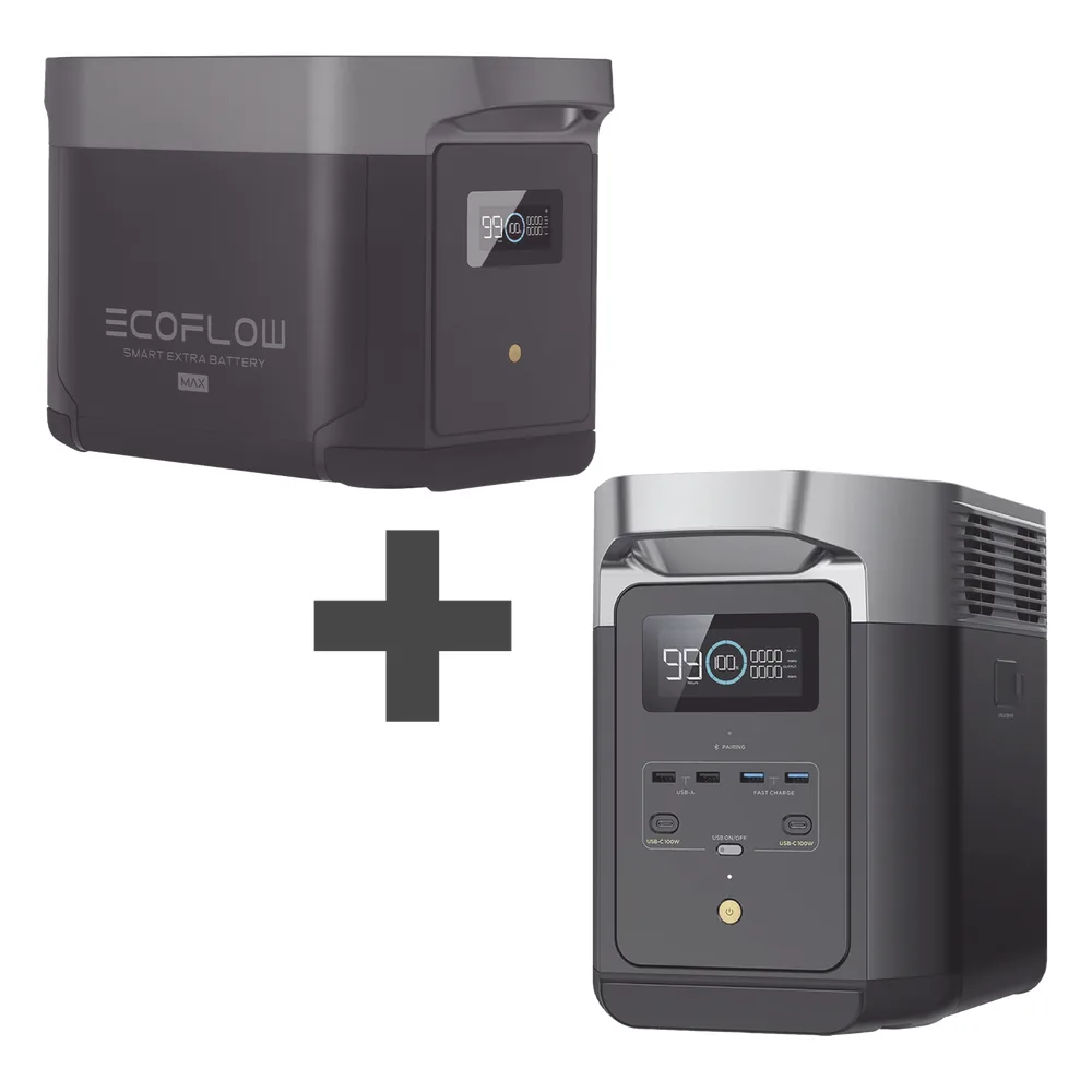 Kit de Estación de Energía Portátil 2048Wh + Batería Externa 2048Wh (4096Wh Totales)
