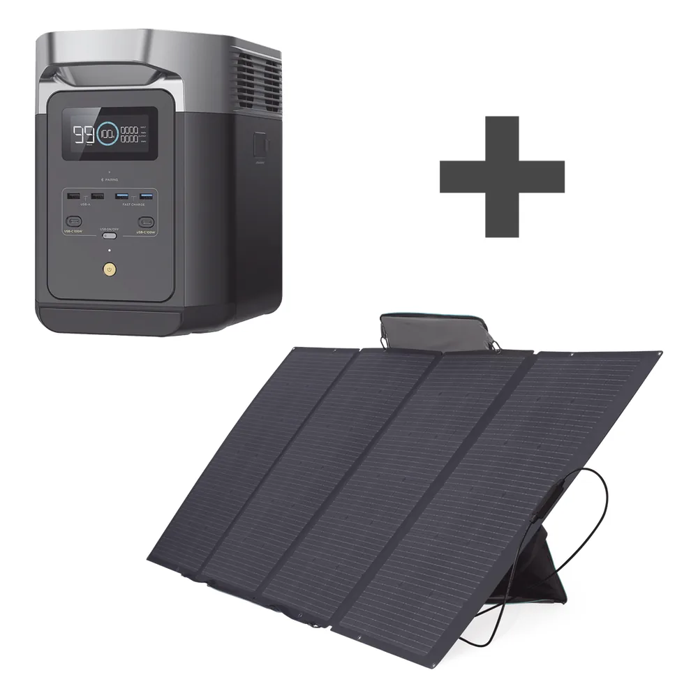Kit de Estación de Energía Portátil 2048Wh + Panel Solar Flexible 400W