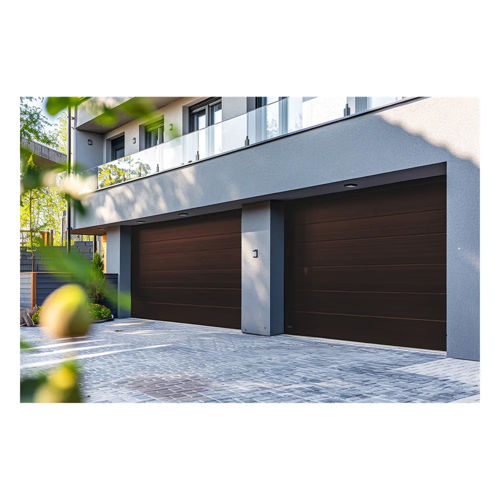 Puerta de Garage D / Alta calidad / 20x8 pies / 1 3/4" Aislante Termico / Estilo Americana / Imitacion Madera / BLACK WALNUT .