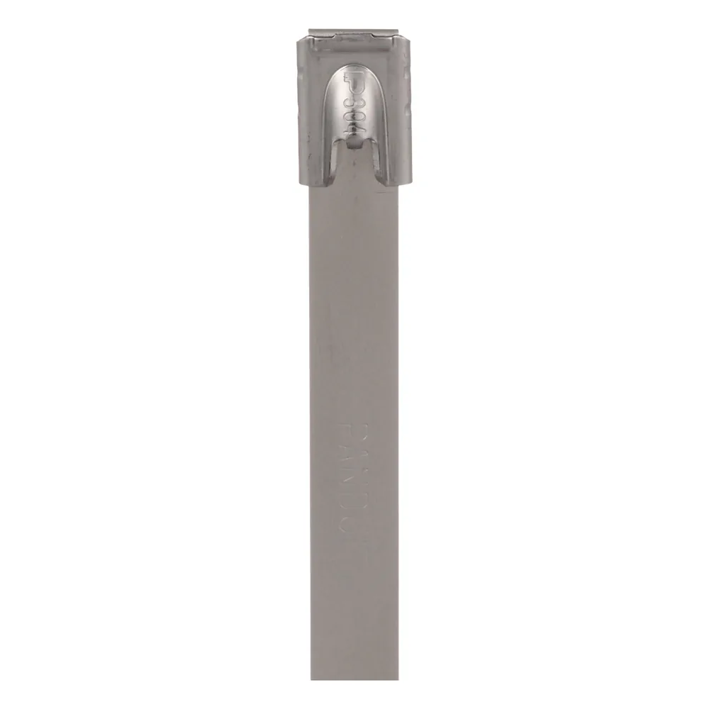 Cincho Pan-Steel™ de Acero Inoxidable 316, de 362mm largo x 7.9mm ancho, Color Metálico, Paquete de 50pz