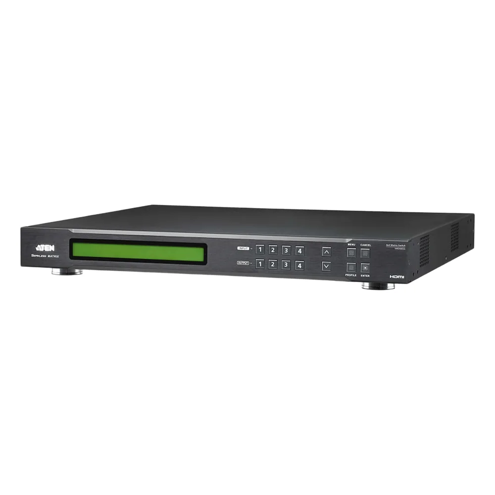 Switch De Matriz Hdmi | 4x4 | Con Escalador | Compatible Con Videowall | Seamless Switch™ | IR | RS-232 | Ethernet | Salida de Audio