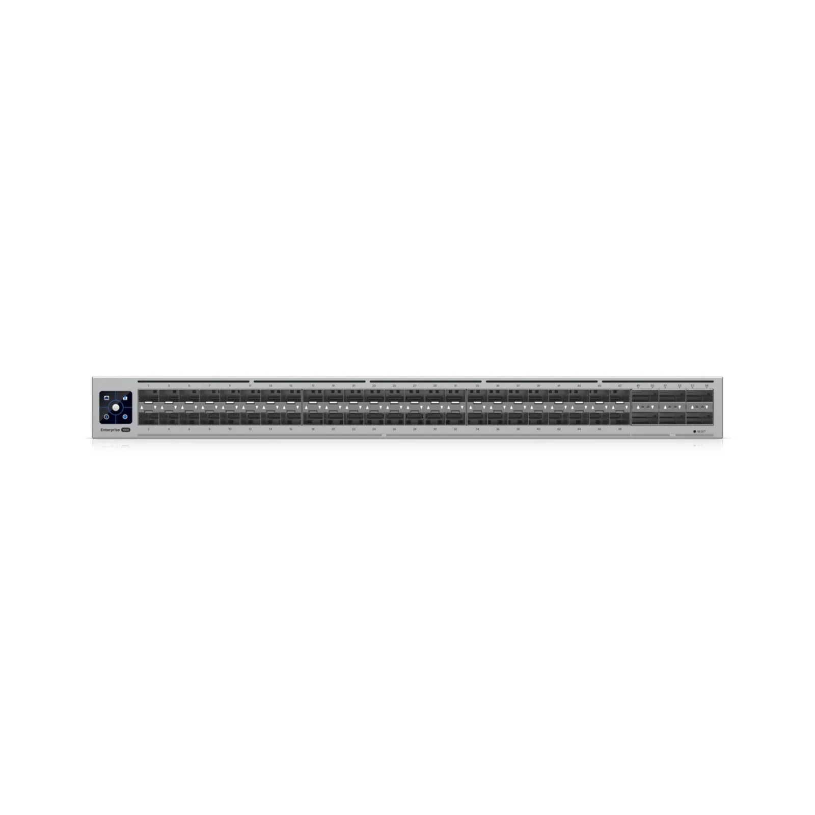 UniFi Switch Enterprise Campus Aggregation, Capa 3, 48 puertos Etherlighting SFP28 de 25G, 6 puertos QSFP28 de 100G, 5 abanicos, ruteo dinámico BGP, doble fuente redundante, alta disponibilidad, enlace multichasis (MC-LAG)