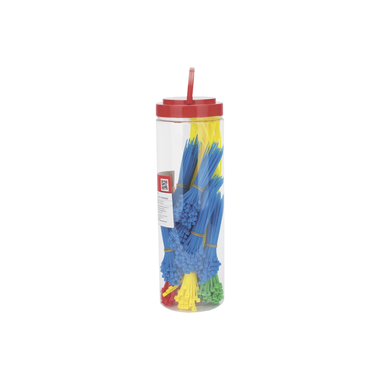 Kit de 1000 Cinchos Plásticos de 4 Diferentes Medidas y Colores