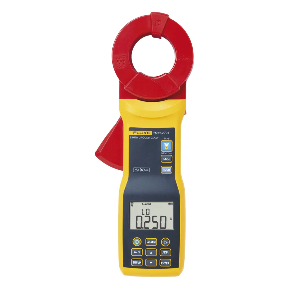 Medidor de Resistencia a Tierra y Corriente de Fuga de Gancho (Terrómetro), Conexión Fluke Connect. CAT III y CAT IV, Tensión Máxima a Tierra 1000V. Con Certificado de Calibración. Excede a modelos Megger