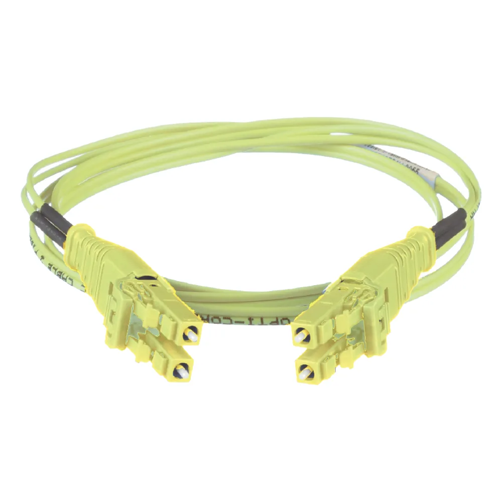 Jumper de Fibra Óptica Multimodo 50/125 OM5, LC-LC Uniboot Duplex, LSZH, Color Verde Lima, 2 Metros (6.56 Pies)