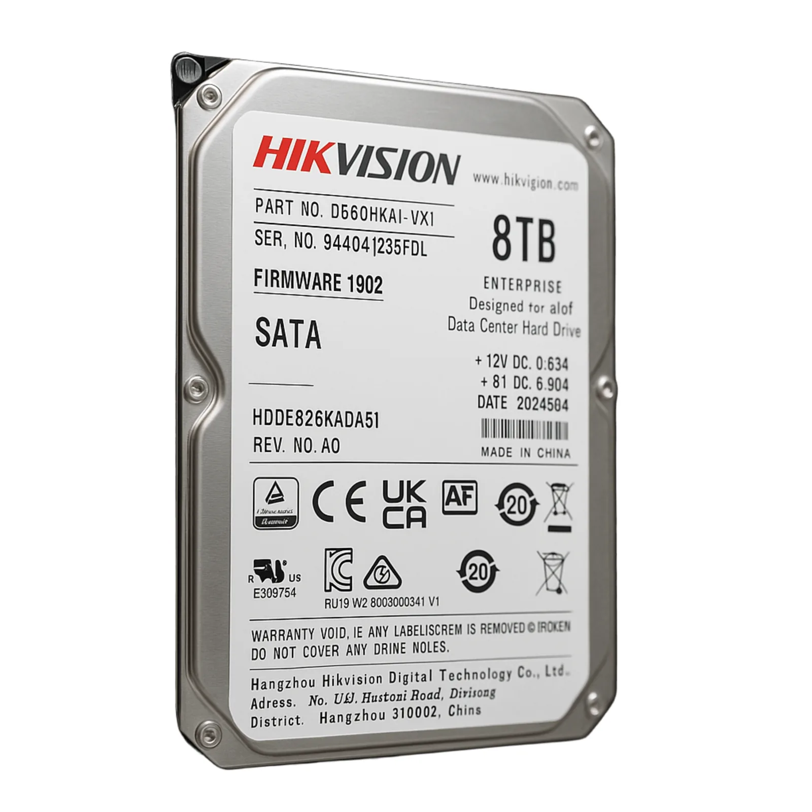 Disco Duro Empresarial / 8 TB / 7200 RPM / Interfaz SATA 6 Gb/s / Búfer de 512 MB / Diseñado para Operación 24/7 / Transferencia de 550 TB por Año