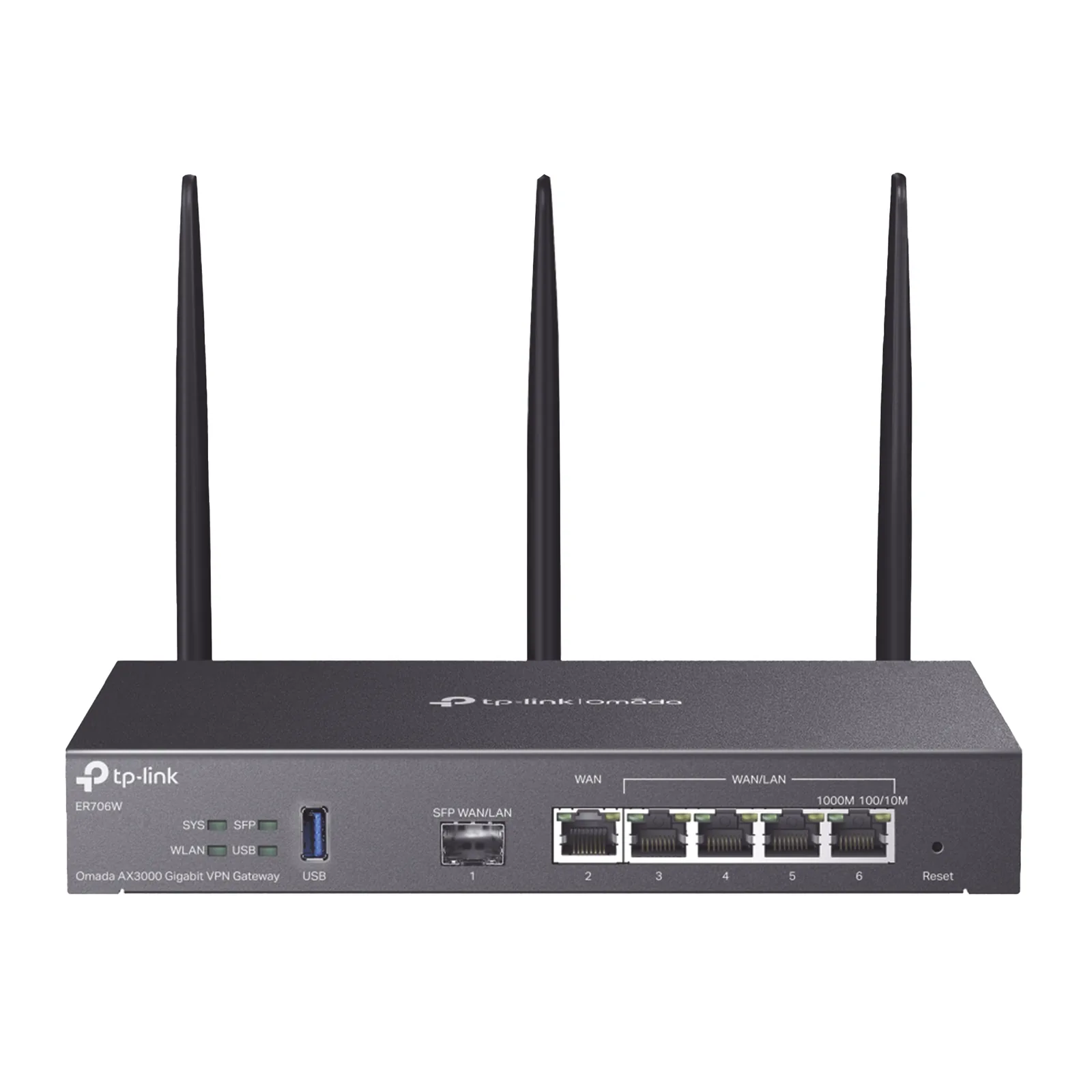 Router Omada VPN / SDN Multi-WAN Gigabit / 1 Puerto WAN SFP Gigabit / 1 Puerto WAN RJ45 Gigabit / 2 Puertos LAN RJ45 Gigabit / 2 Puertos Configurables LAN/WAN / 150,000 Sesiones Concurrentes / Administración Centralizada Omada o Stand-Alone