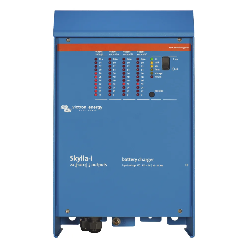Skylla-i 24/100 / Cargador de Baterías para Ambientes Marinos 24 V, 100 A / Bancos de 500 a 1000 Ah