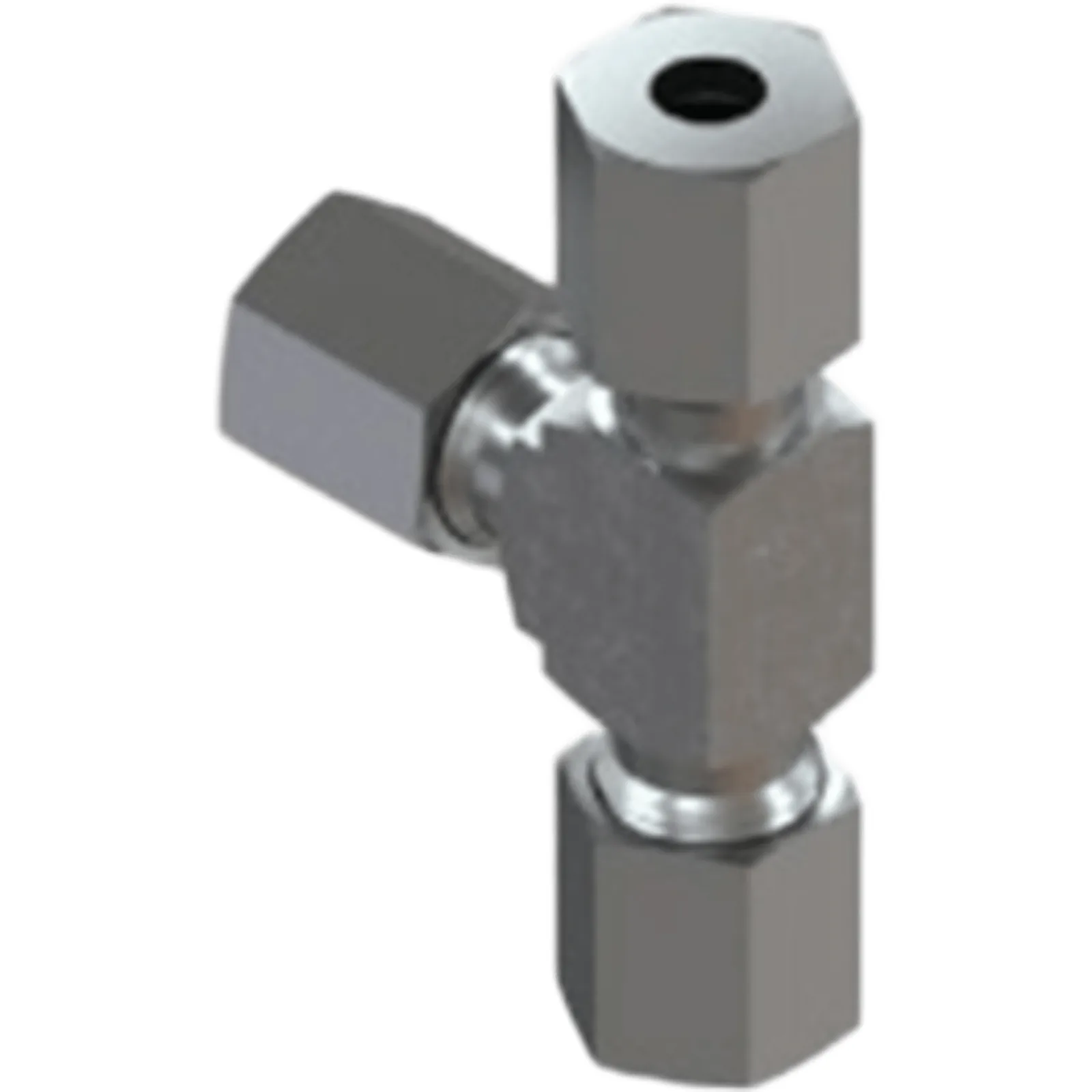 Tee Ramal Racor Hidráulico DIN / Serie EO Light / Conexión Tubo a Giratorio / Cono 24° / 3 Vías / Rosca M12 x 1.5 / Tubo 6 mm / Presión 500 bar (7250 psi) / Acero / O-Ring NBR / -40°C a +300°C
