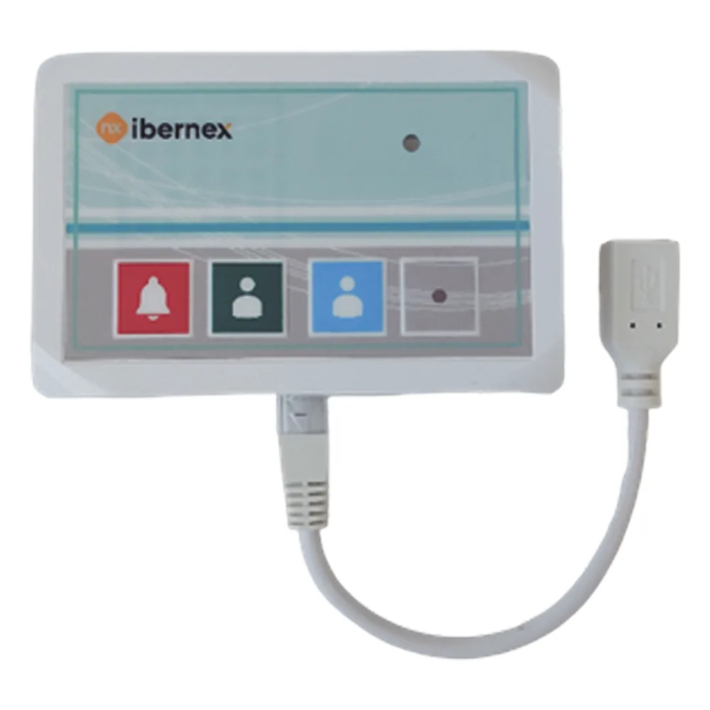 Terminal de Cama Inalámbrico / Botón de Alarma Presencia y Médico / IP54 / Material ABS Antibacteriano / RF 433MHz / 400 metros Distancia Transmisión (linea de vista)/ Alimentación 2xAAA / Protocolo POCSAG