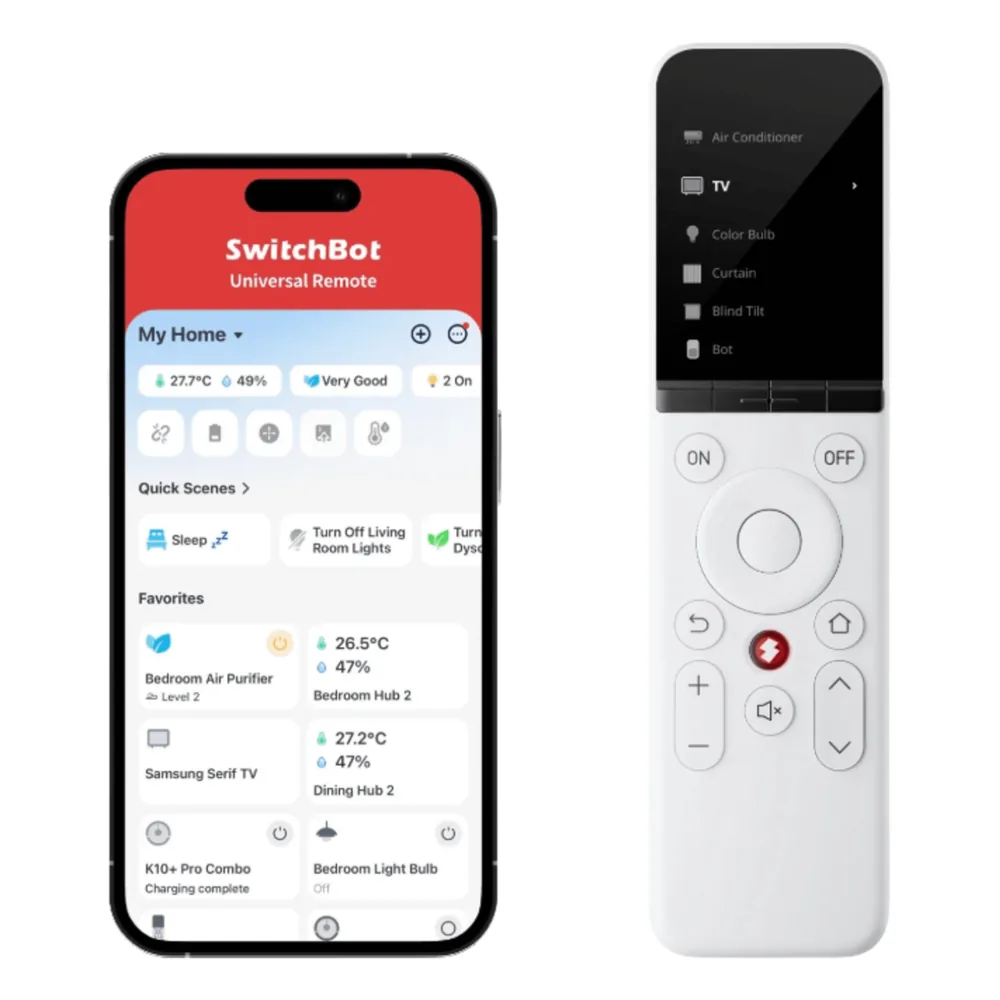 Control Remoto Universal IR / Pantalla LCD / Conexión WiFi + BLE / Compatible Matter / Alcance 120 m (393.7 ft) / 2000 mAh / Hasta 6 Meses Autonomía