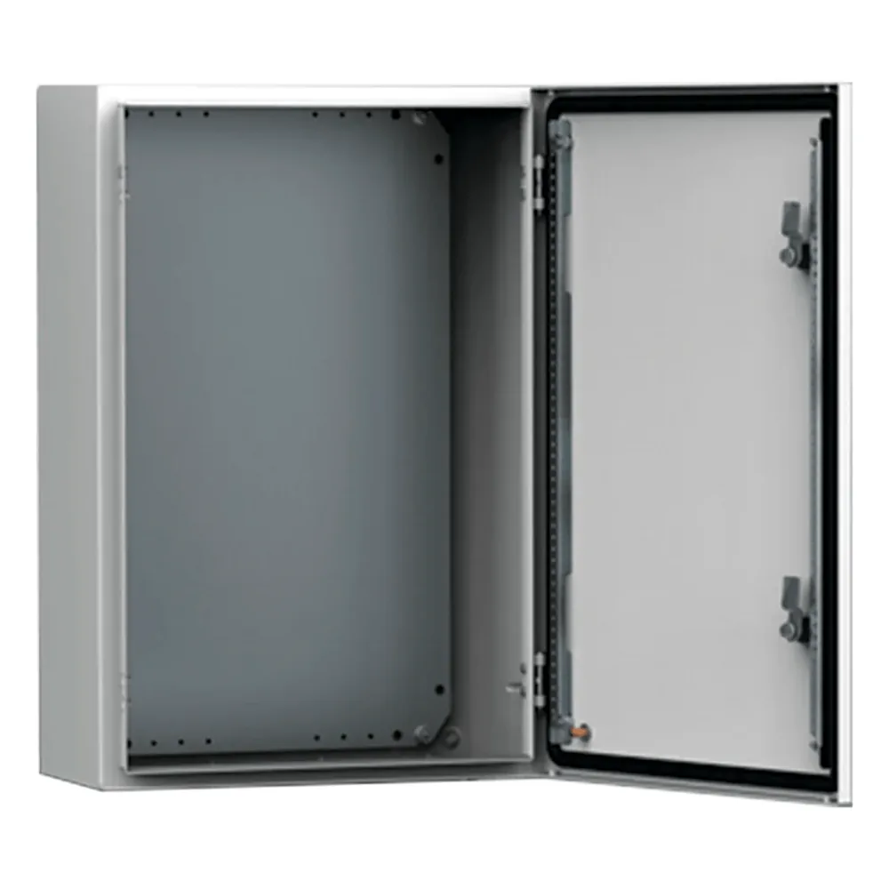 Gabinete de Uso Exterior MAS 1000 x 800 x 300 mm (39.37 x 31.50 x 11.81 in) / NEMA 4/12/13 / IP66 / IK10 / Acero Dulce 1.5 mm / Platina de Montaje Incluida / Color Gris Claro