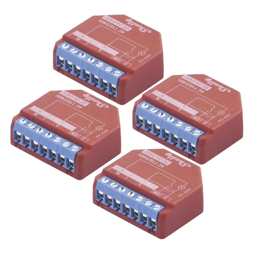 KIT de 4 piezas Relevador inalámbrico inteligente 16A, 110-230 V, medición de consumo, compatible con asistente de voz Alexa, Google Home