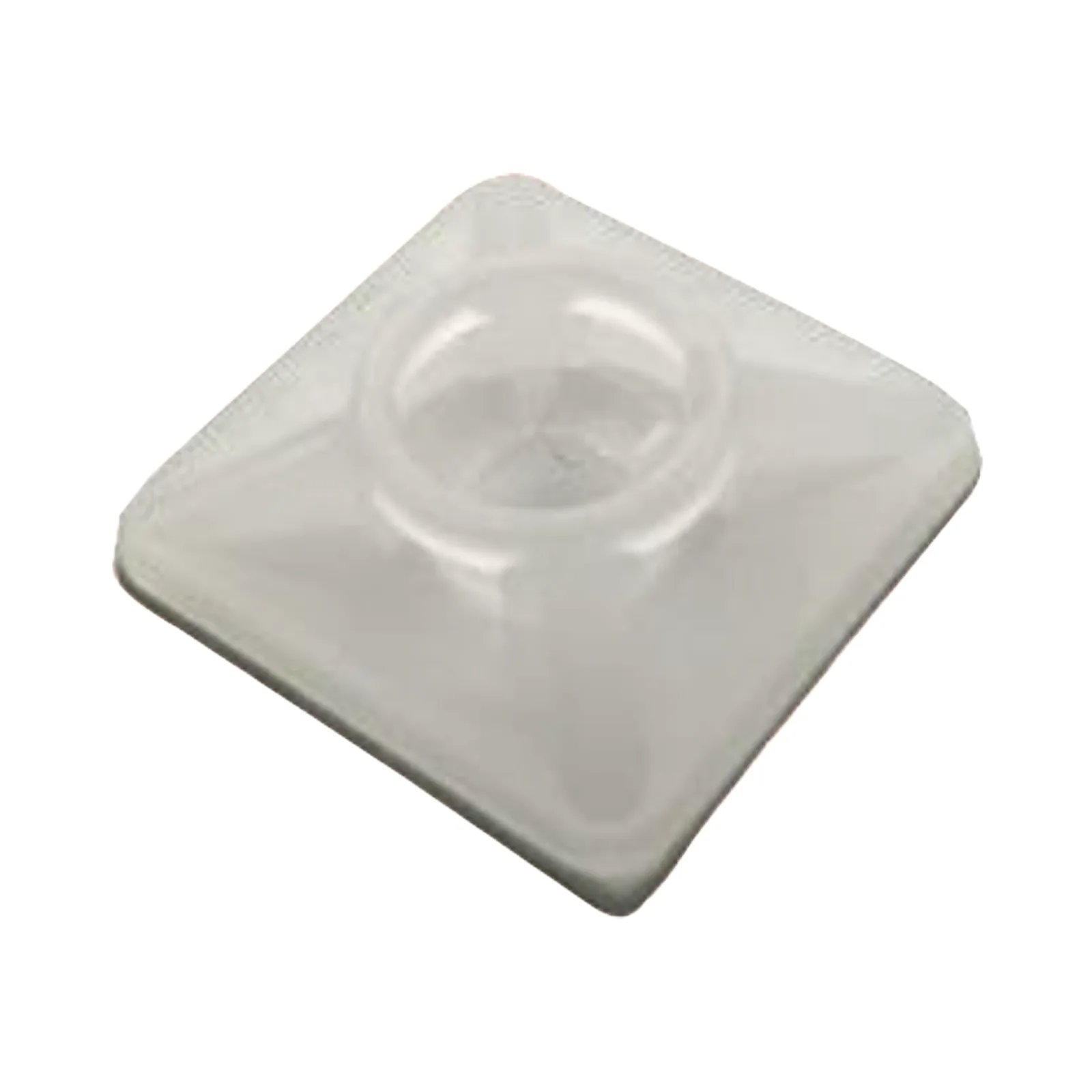 Base Autoadherible para Cinchos Práctica y Eficiente para la Organización y Fijación de Cables, Fabricada en Nylon Resistente y de Color Natural con una Medida de 19x19 mm, Paquete con 100 Piezas (4210-00001)