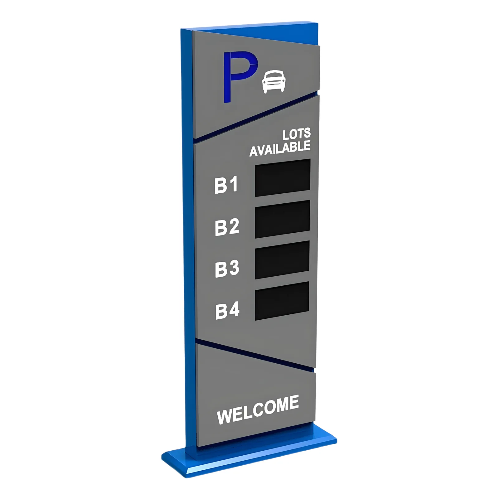Pantalla Principal de Guía de Estacionamiento / 4 Módulos / Mensaje de Bienvenida / Uso con Aplicación de Guía de Estacionamiento