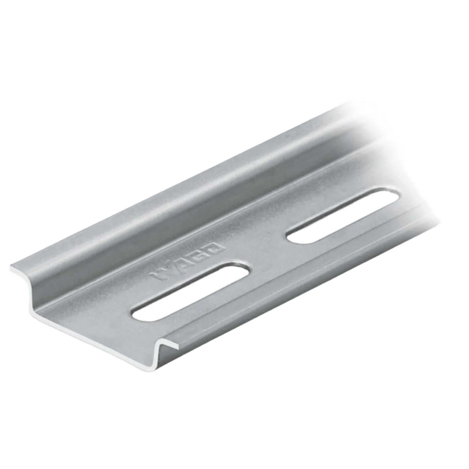 Carril DIN de Acero / 35 x 7.5 mm / Longitud 2 m (78.74 in) / Perforado según EN 60715 / Color Plateado / Para Instalaciones Eléctricas