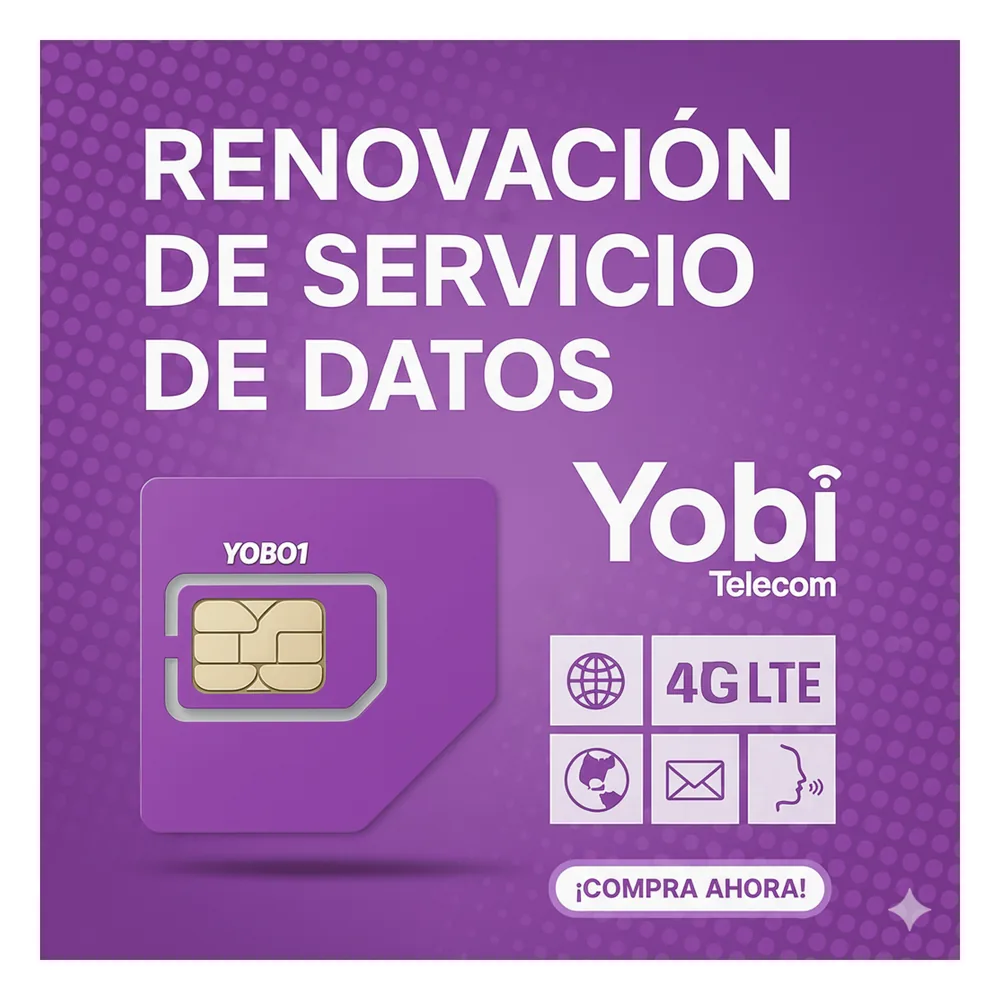 Renovación de plan anual de servicio de 5GB para SIM Yobi (No incluye SIM)