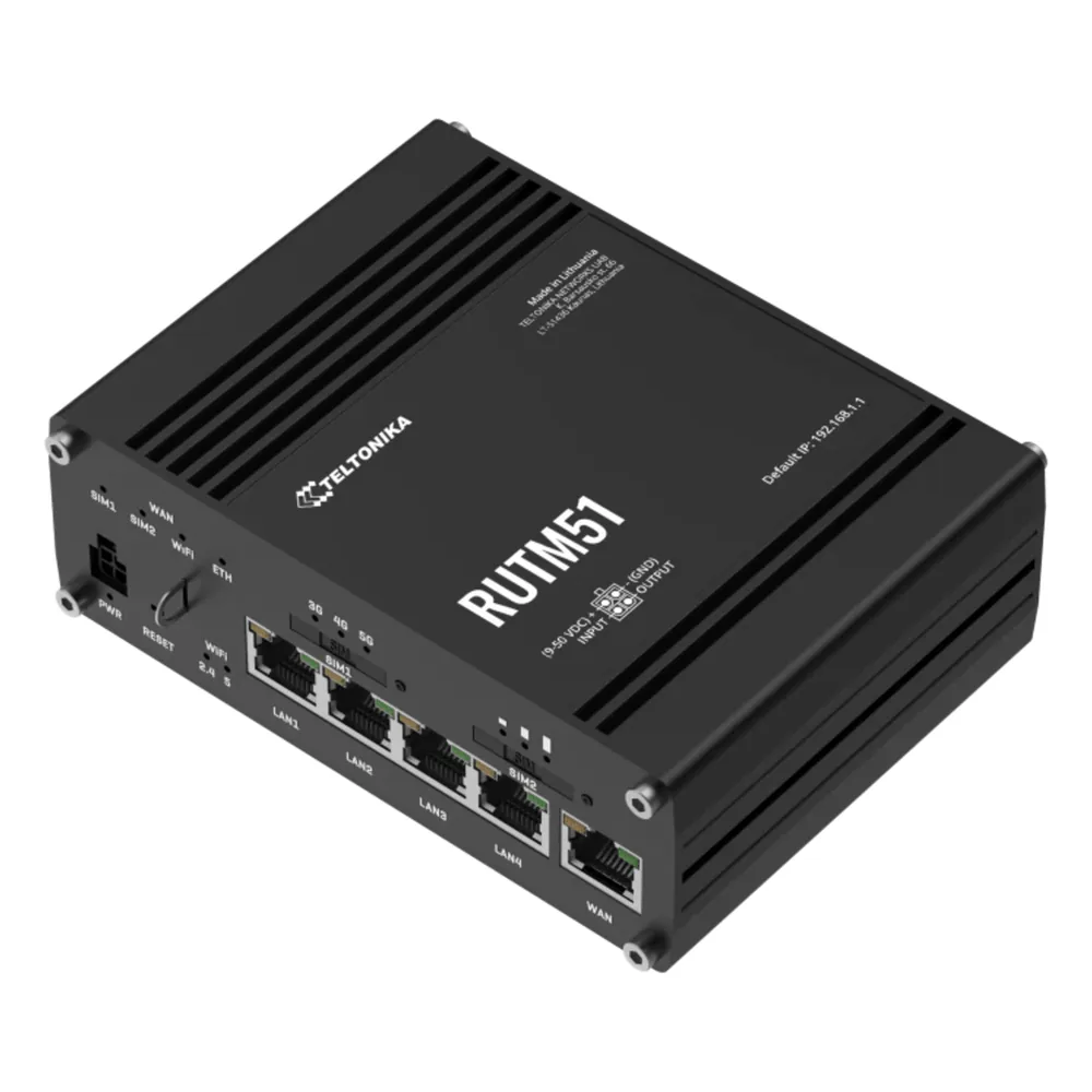 Router Industrial 5G LTE con 2 Ranuras SIM/ 5 Puertos Gigabit/ Wi-Fi con Doble Banda/ Soporta VPN Servidor-Cliente/ Compatible con RMS