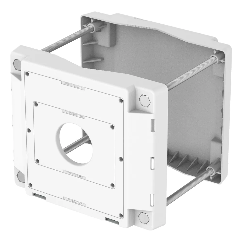 Soporte de Poste / Montura de Aluminio / Color Blanco / Carga Máxima 40 kg / Certificaciones FCC-CE-EAC-UL