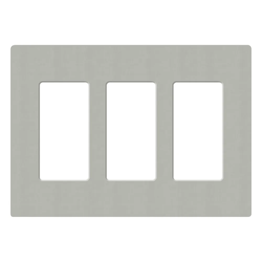 Placa de pared de 3 espacios sin tornillos visibles para atenuadores y controles Lutron Maestro, Diva, Pico y Skylark